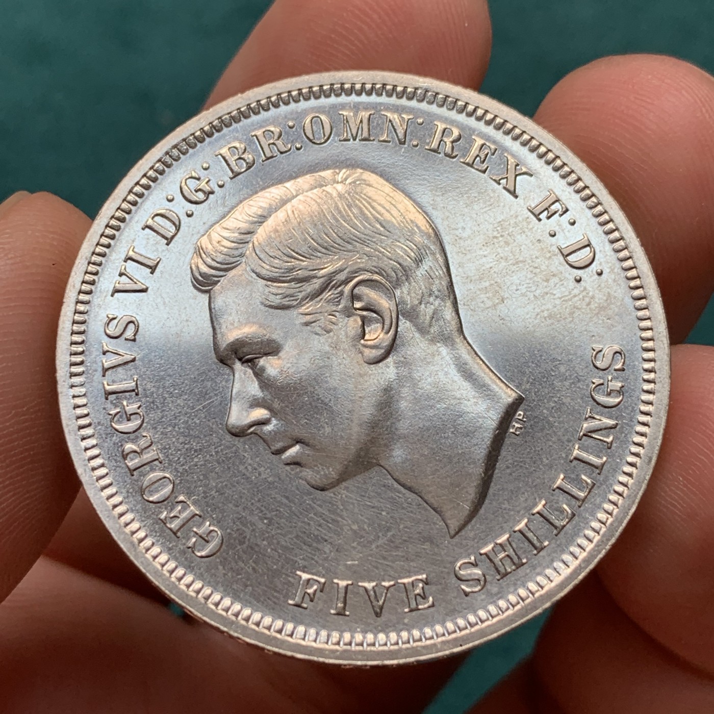 《竞宝斋》第186场-周日，周一 2场 (全场包邮) 英国1951年乔治六世 最后的马剑克朗型纪念币 盒证全