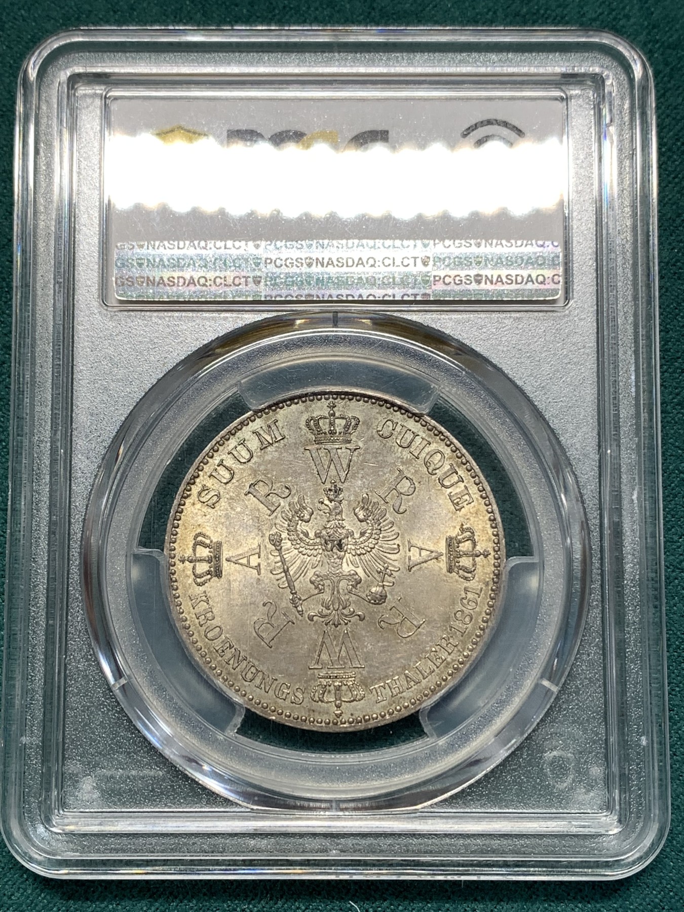 《竞宝斋》第186场-周日，周一 2场 (全场包邮) PCGS MS63 1861年德国毛衣泰勒 原味 原光 状态币 光度状态一流