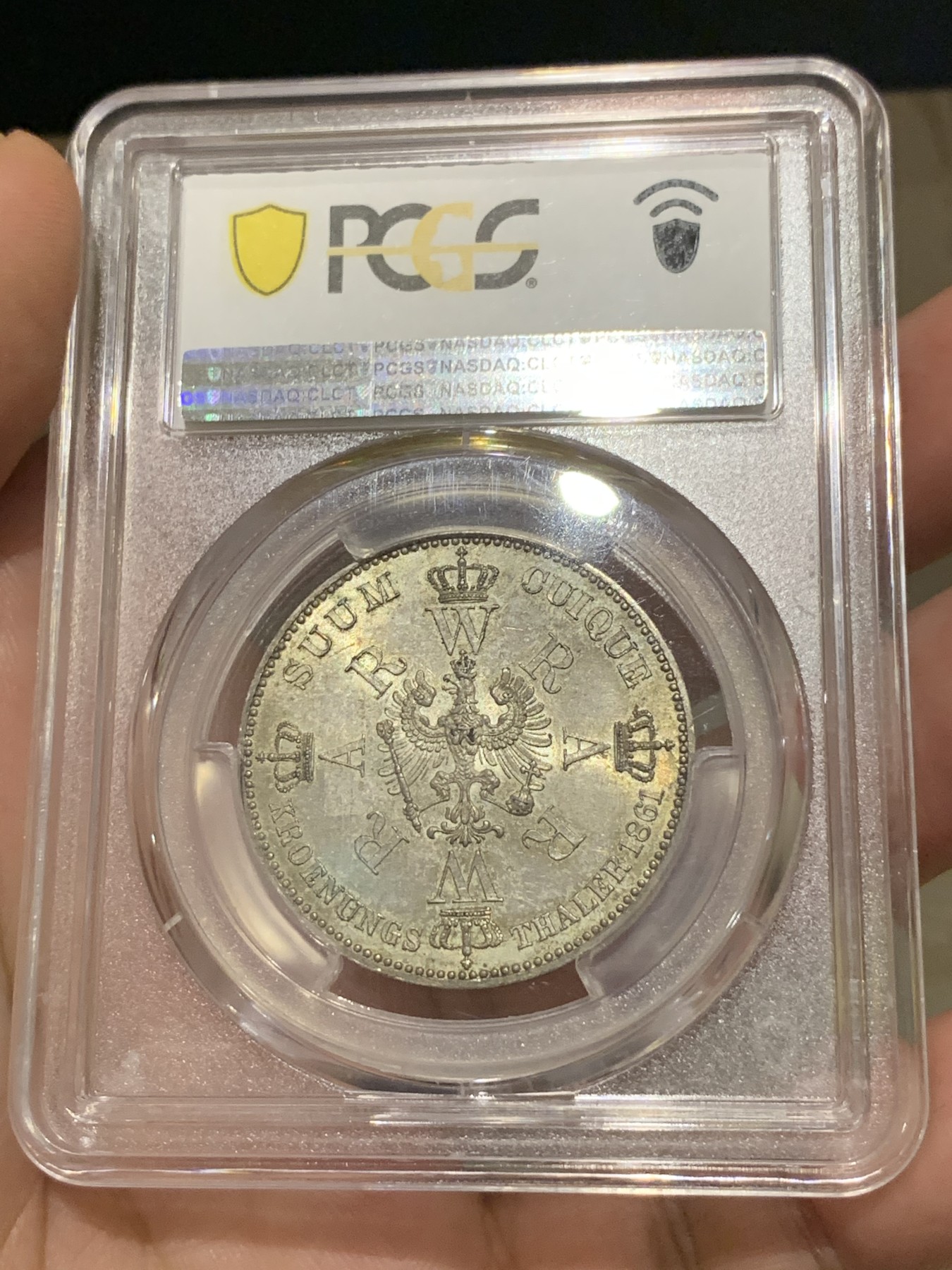 《竞宝斋》第186场-周日，周一 2场 (全场包邮) PCGS MS63 1861年德国毛衣泰勒 原味 原光 状态币 光度状态一流