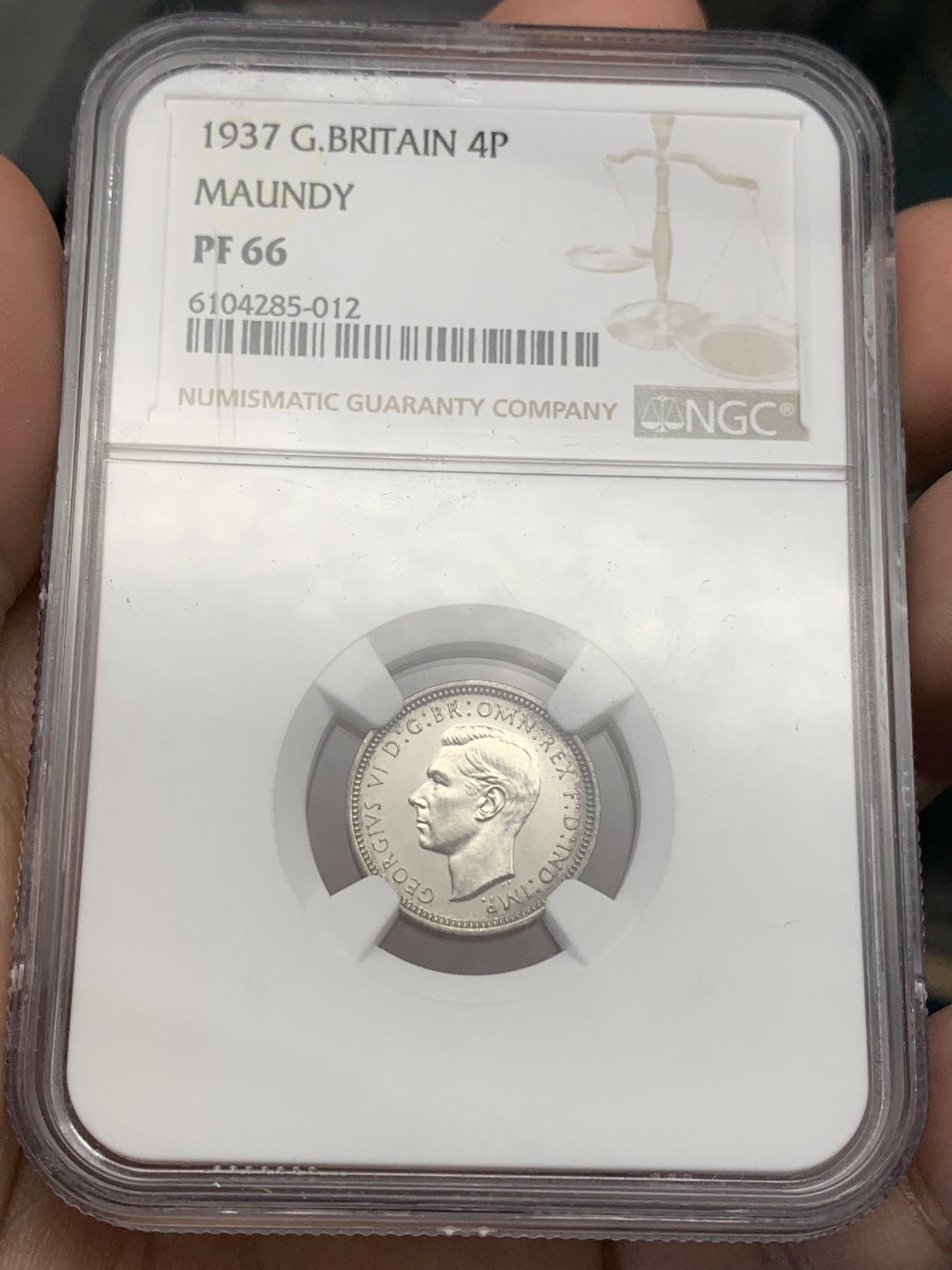 《竞宝斋》第186场-周日，周一 2场 (全场包邮) NGC PF66 英国1937年乔治六世精制濯足银币一套 高等级分数