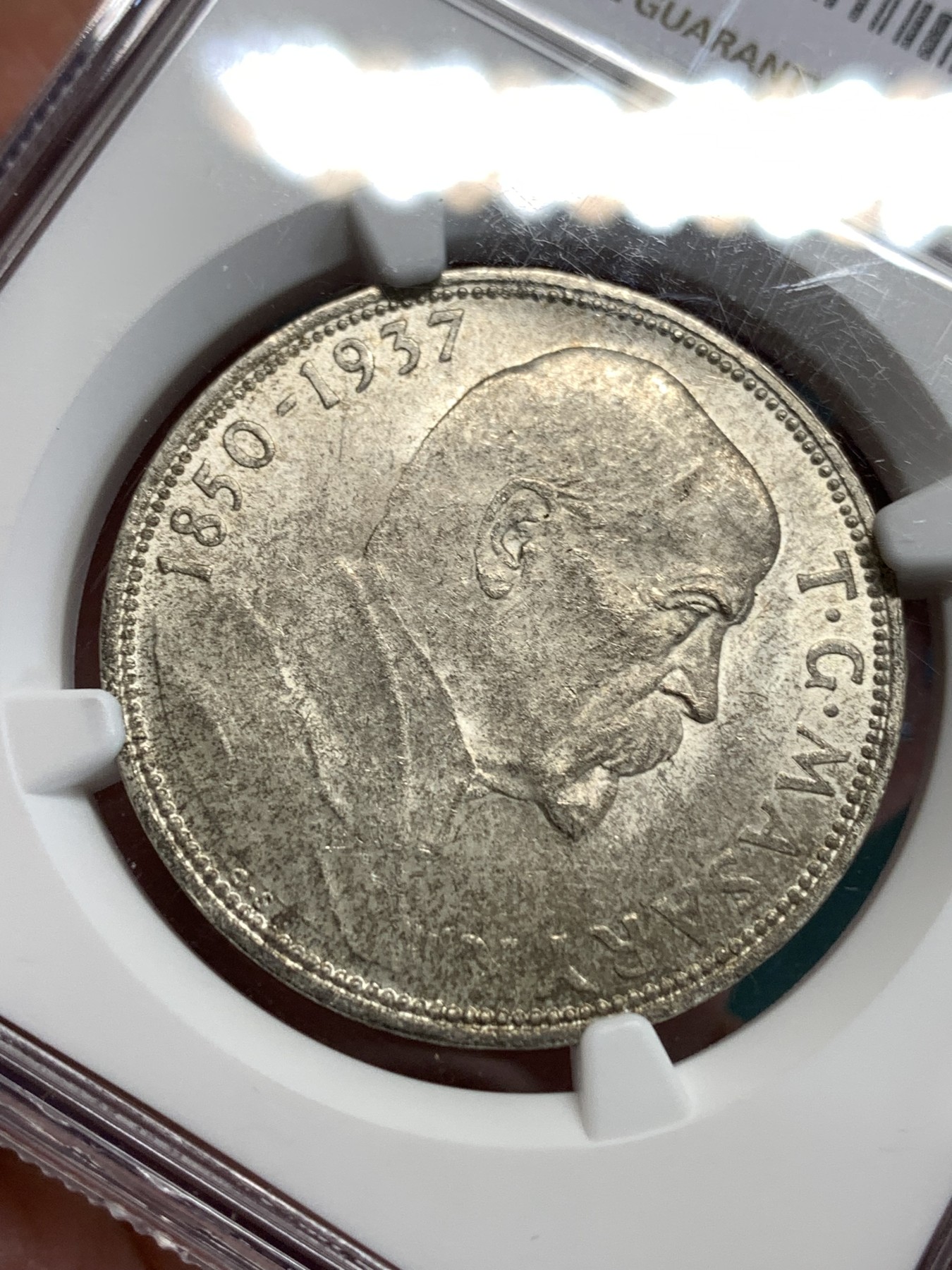 《竞宝斋》第186场-周日，周一 2场 (全场包邮) NGC MS65 1937捷克斯洛伐克 总统马萨里克20克朗银币 高分少见