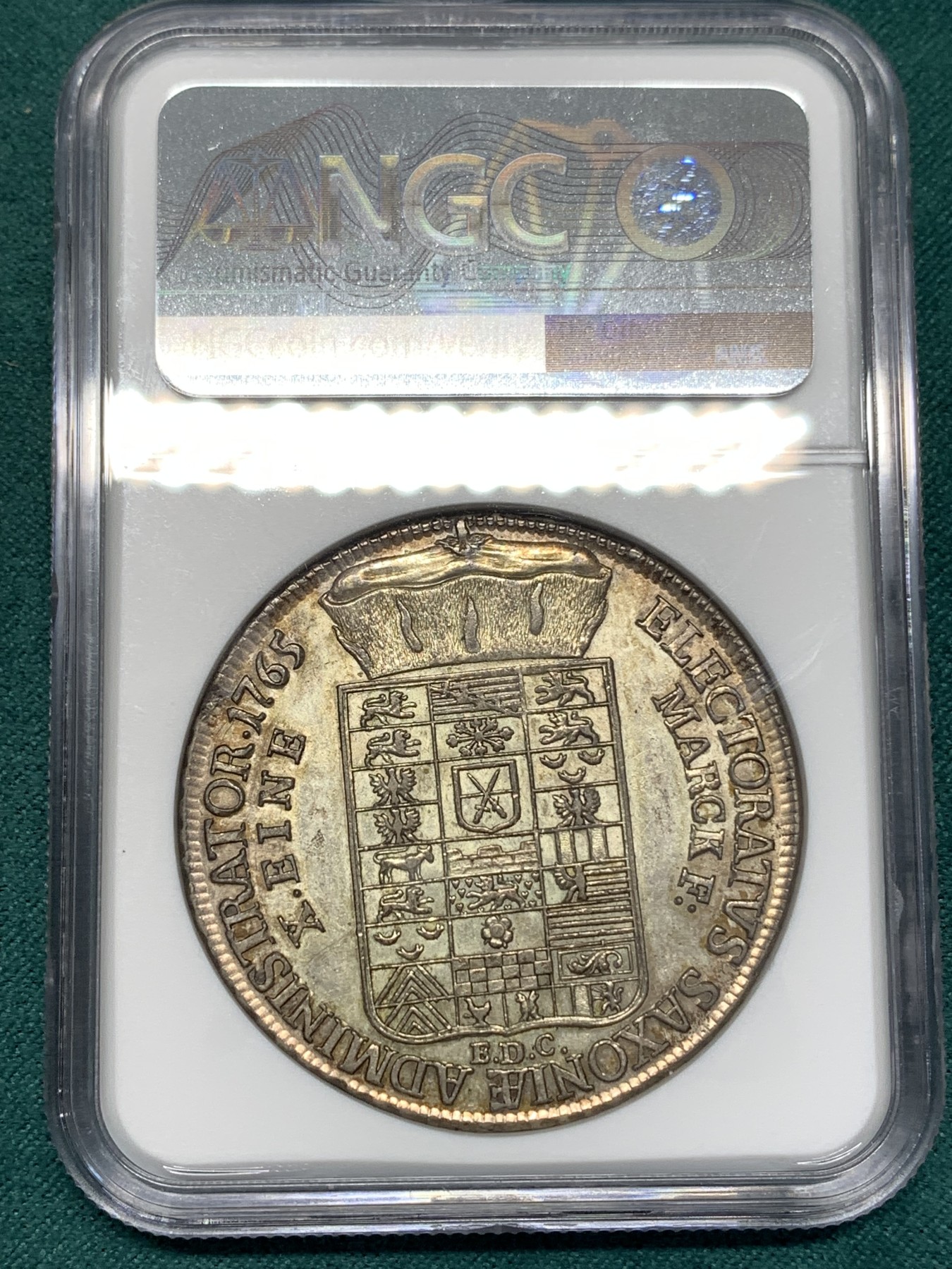 《竞宝斋》第186场-周日，周一 2场 (全场包邮) NGC AU55 德国 萨克森选帝侯国 1765年 弗朗西斯·泽维尔 泰勒银币 在位仅5年 少见品种 原味包浆打制好可藏