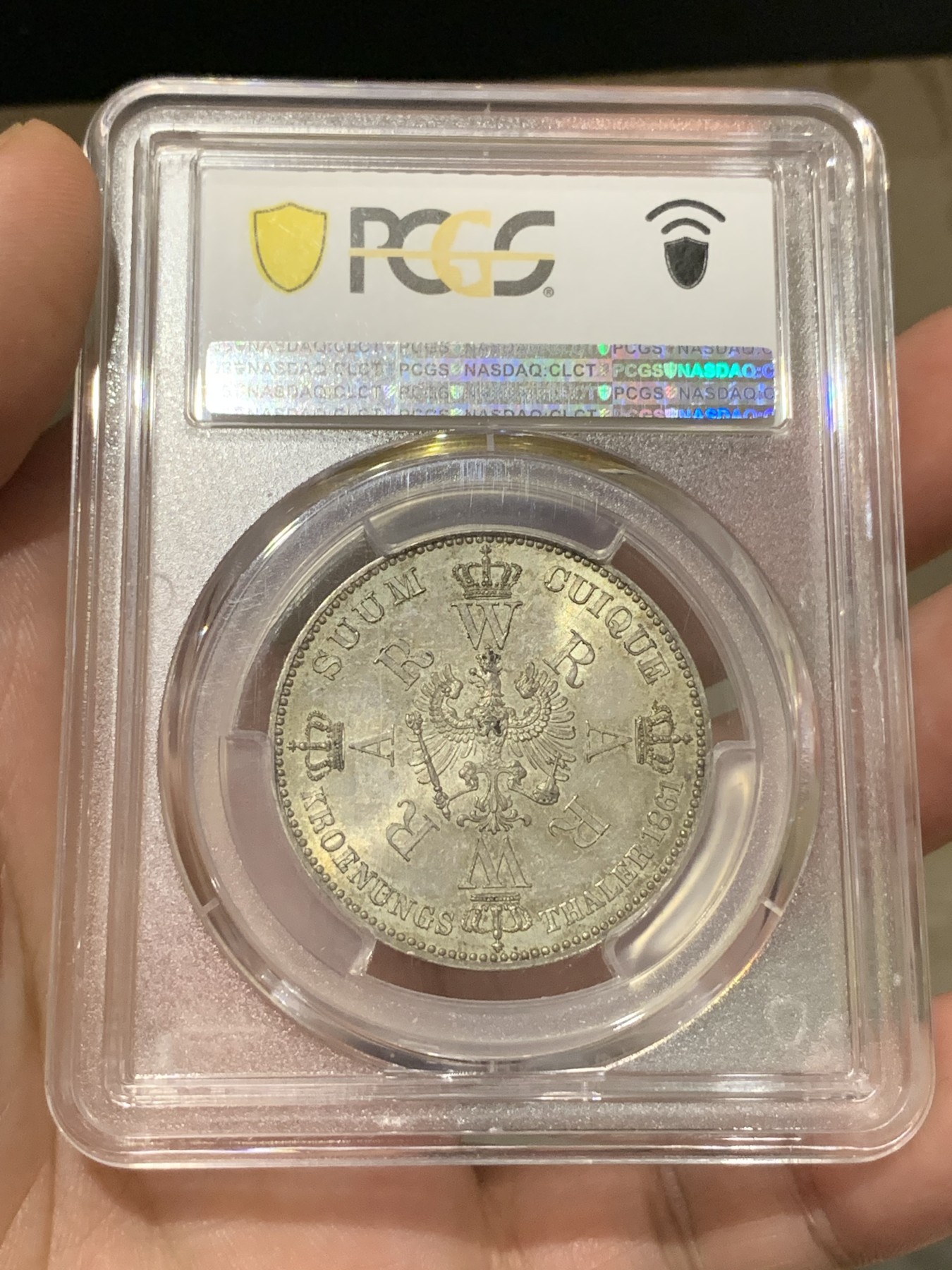 《竞宝斋》第186场-周日，周一 2场 (全场包邮) PCGS MS63 1861年德国毛衣泰勒 原味 原光 状态币 光度状态一流