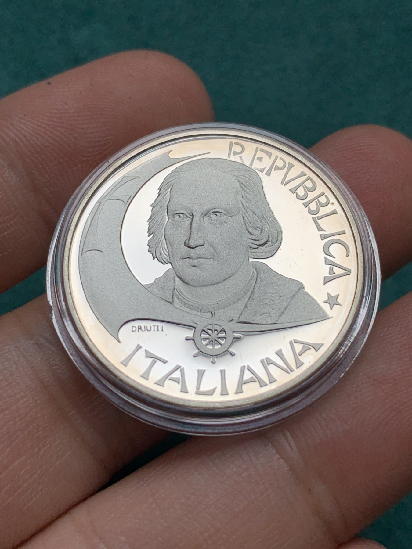 《竞宝斋》第186场-周日，周一 2场 (全场包邮) 原盒证书意大利1992年500里 拉哥伦布发现美洲纪念精制银币