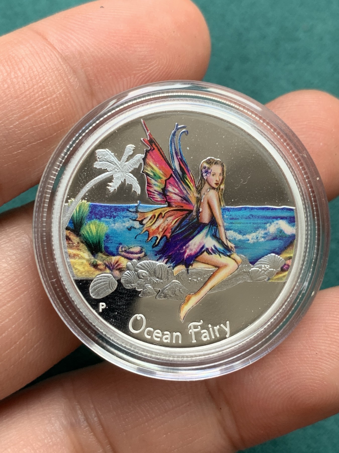 《竞宝斋》第186场-周日，周一 2场 (全场包邮) 图瓦卢2016年美人鱼50分彩色精制银币