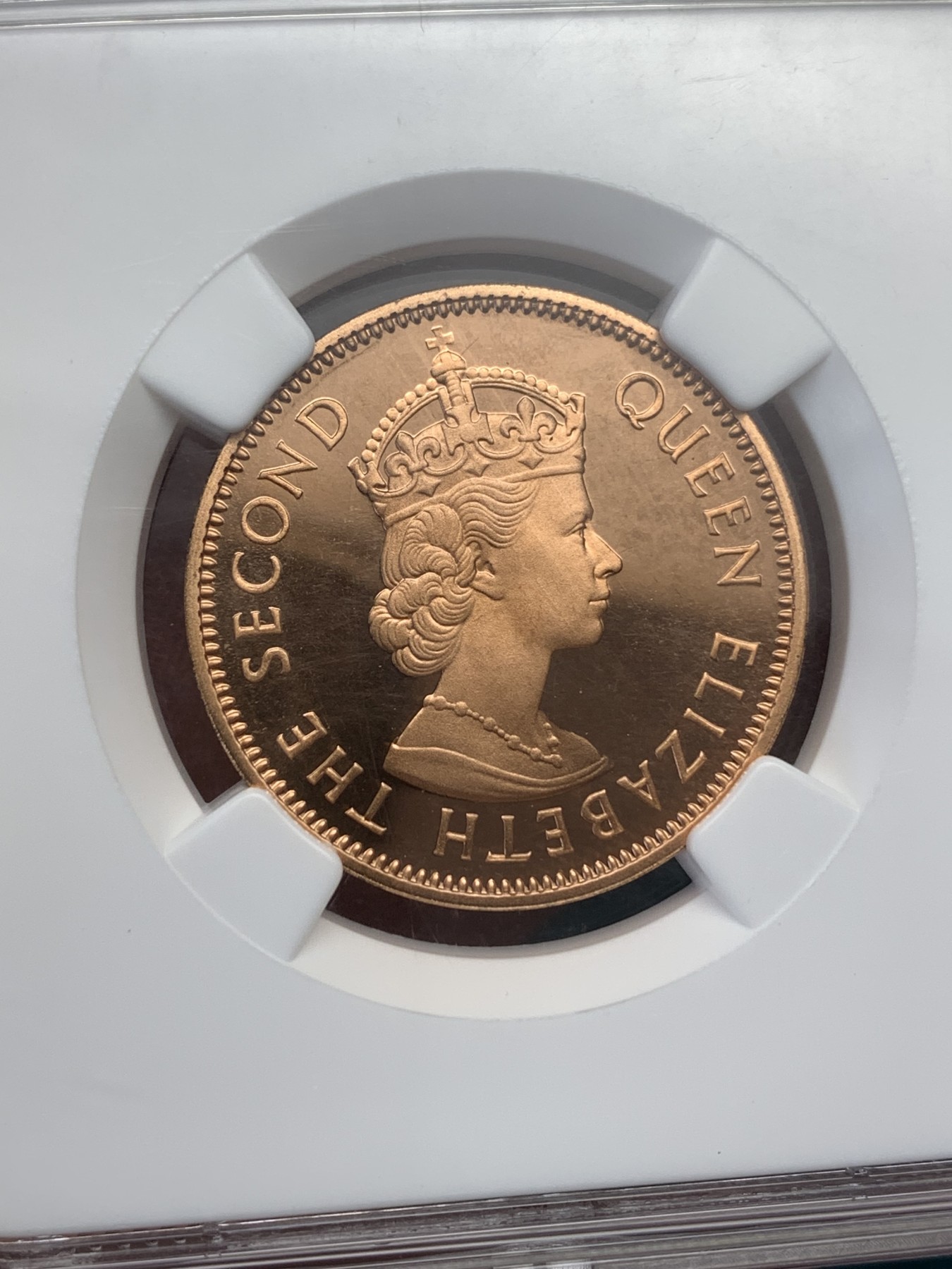 《竞宝斋》第186场-周日，周一 2场 (全场包邮) NGC-PF67RDUC 英属东加勒比-精制女王-1 cent