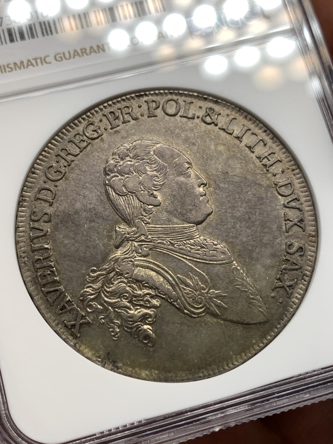 《竞宝斋》第186场-周日，周一 2场 (全场包邮) NGC AU55 德国 萨克森选帝侯国 1765年 弗朗西斯·泽维尔 泰勒银币 在位仅5年 少见品种 原味包浆打制好可藏