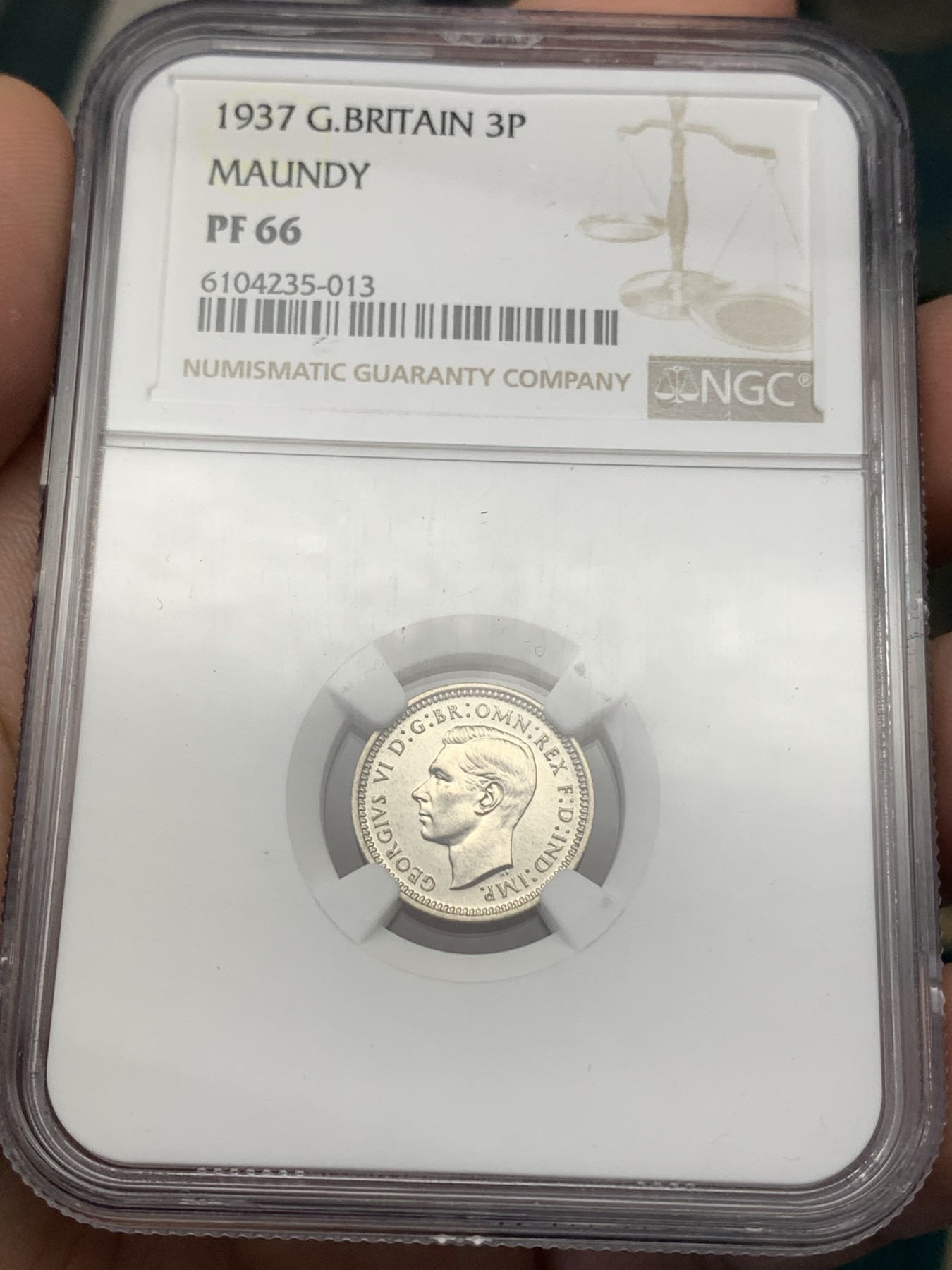 《竞宝斋》第186场-周日，周一 2场 (全场包邮) NGC PF66 英国1937年乔治六世精制濯足银币一套 高等级分数