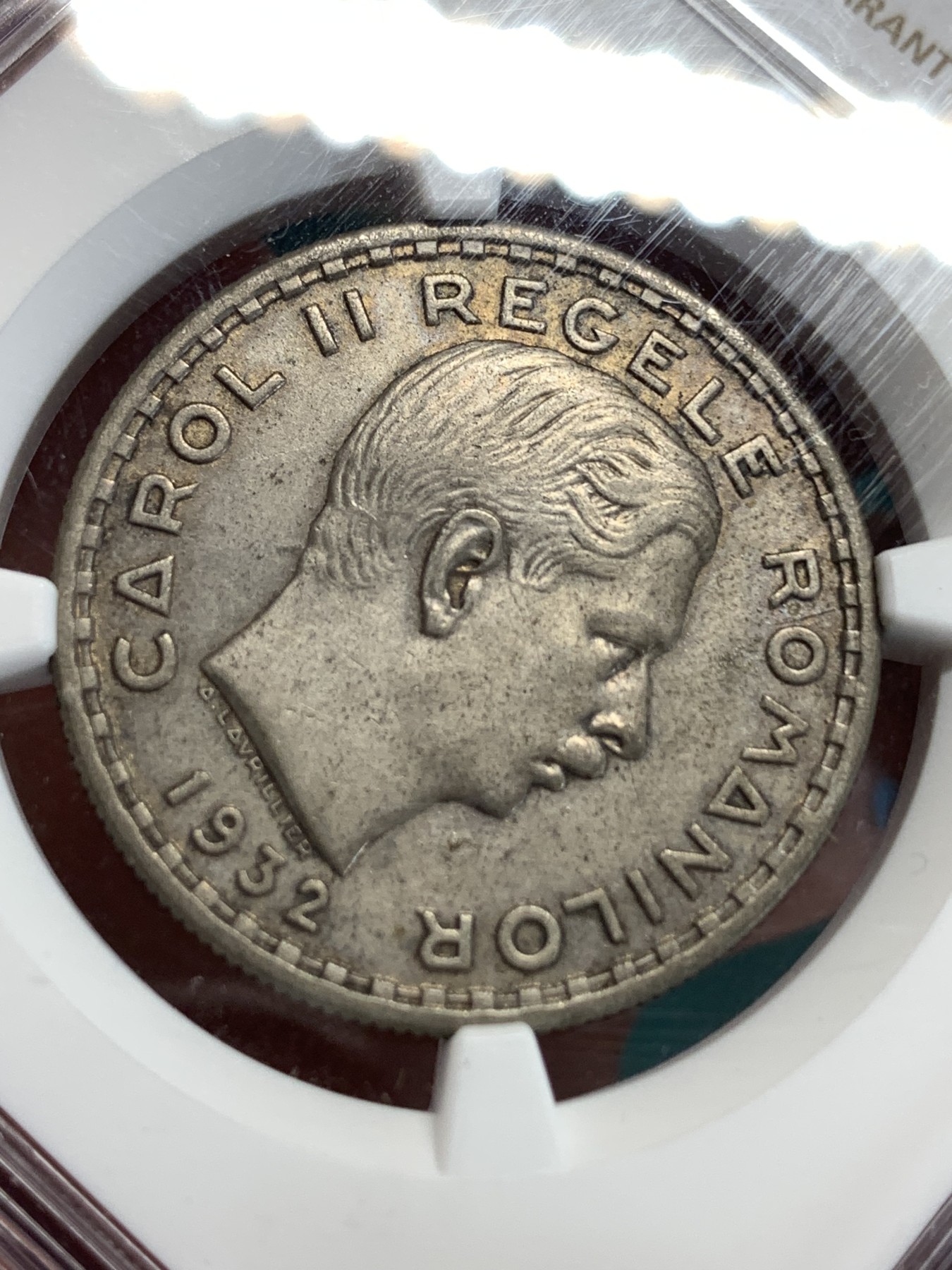 《竞宝斋》第186场-周日，周一 2场 (全场包邮) NGC AU 罗马尼亚 1932年 100L 银币 不多见