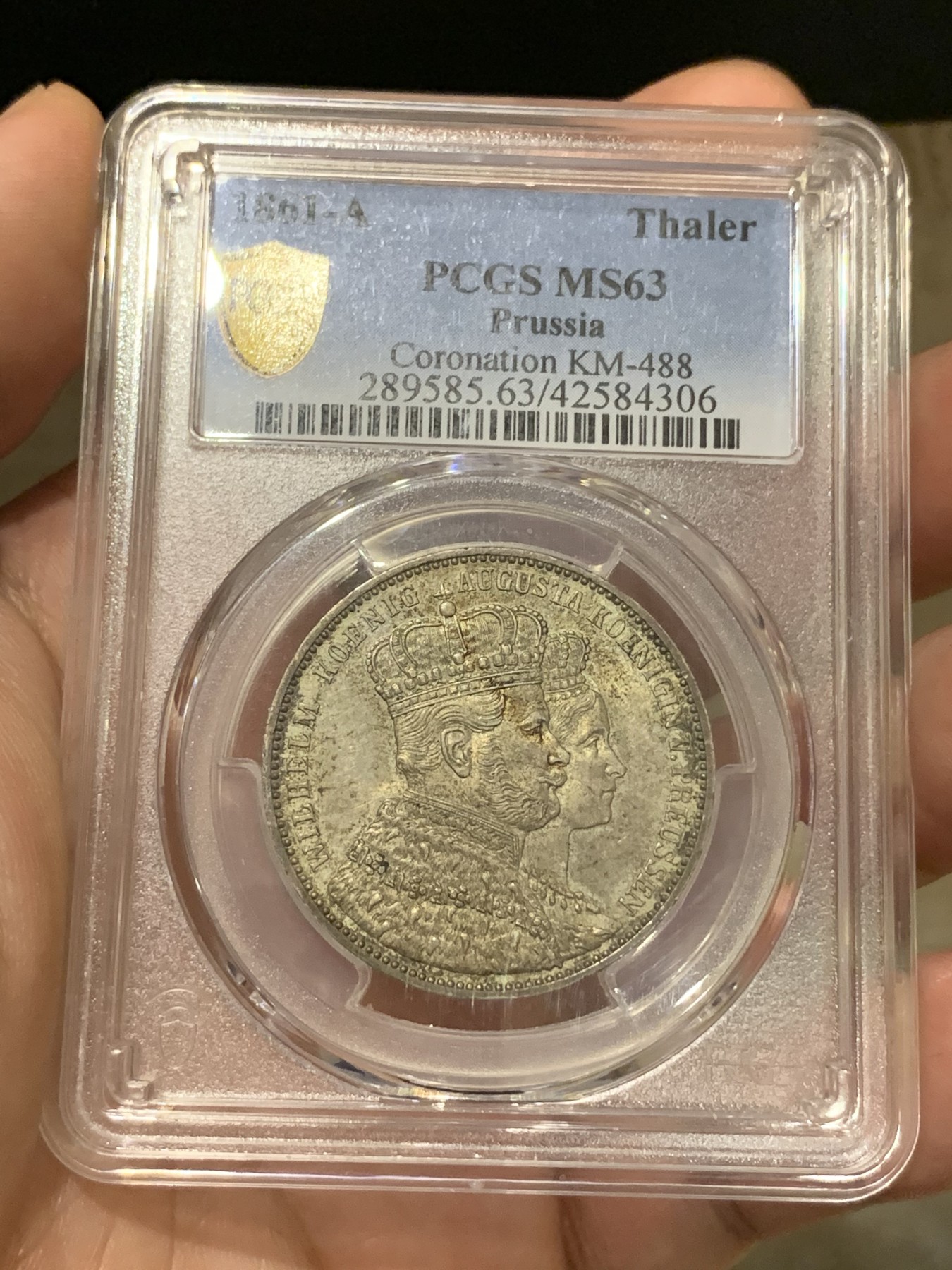 《竞宝斋》第186场-周日，周一 2场 (全场包邮) PCGS MS63 1861年德国毛衣泰勒 原味 原光 状态币 光度状态一流