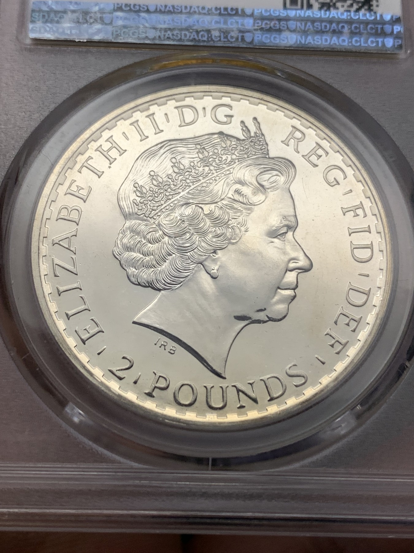 《竞宝斋》第186场-周日，周一 2场 (全场包邮) PCGS–MS63 英国 2012年 不列颠尼亚自由女神 2镑银币，含银量999