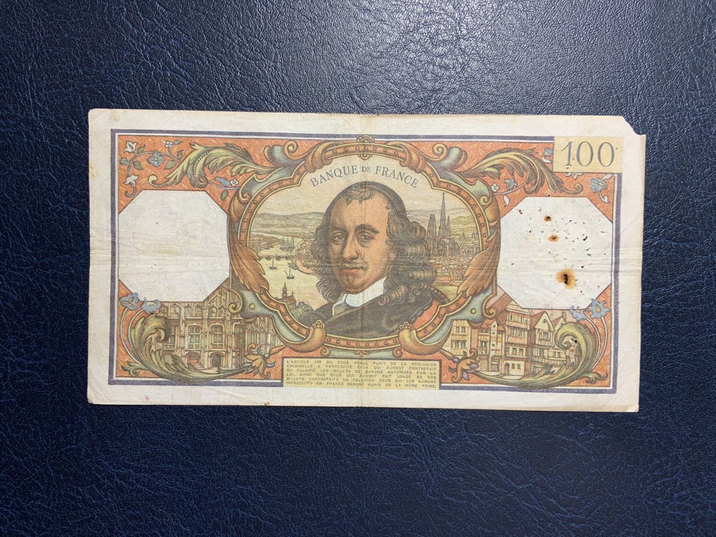 收藏联盟Quantum Auction 第278期拍卖  法国1968年100法郎 品相如图 全程倒置号