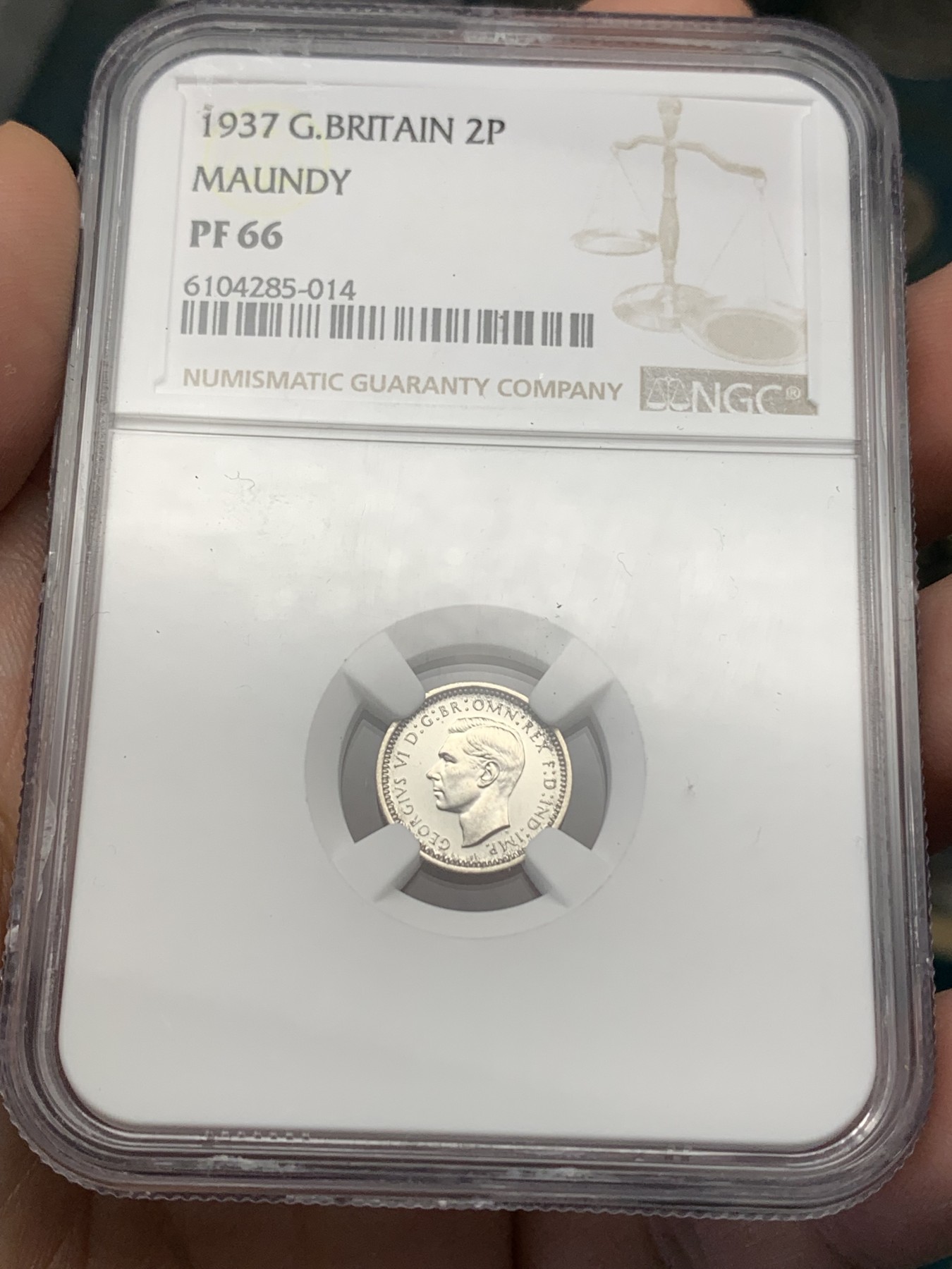 《竞宝斋》第186场-周日，周一 2场 (全场包邮) NGC PF66 英国1937年乔治六世精制濯足银币一套 高等级分数