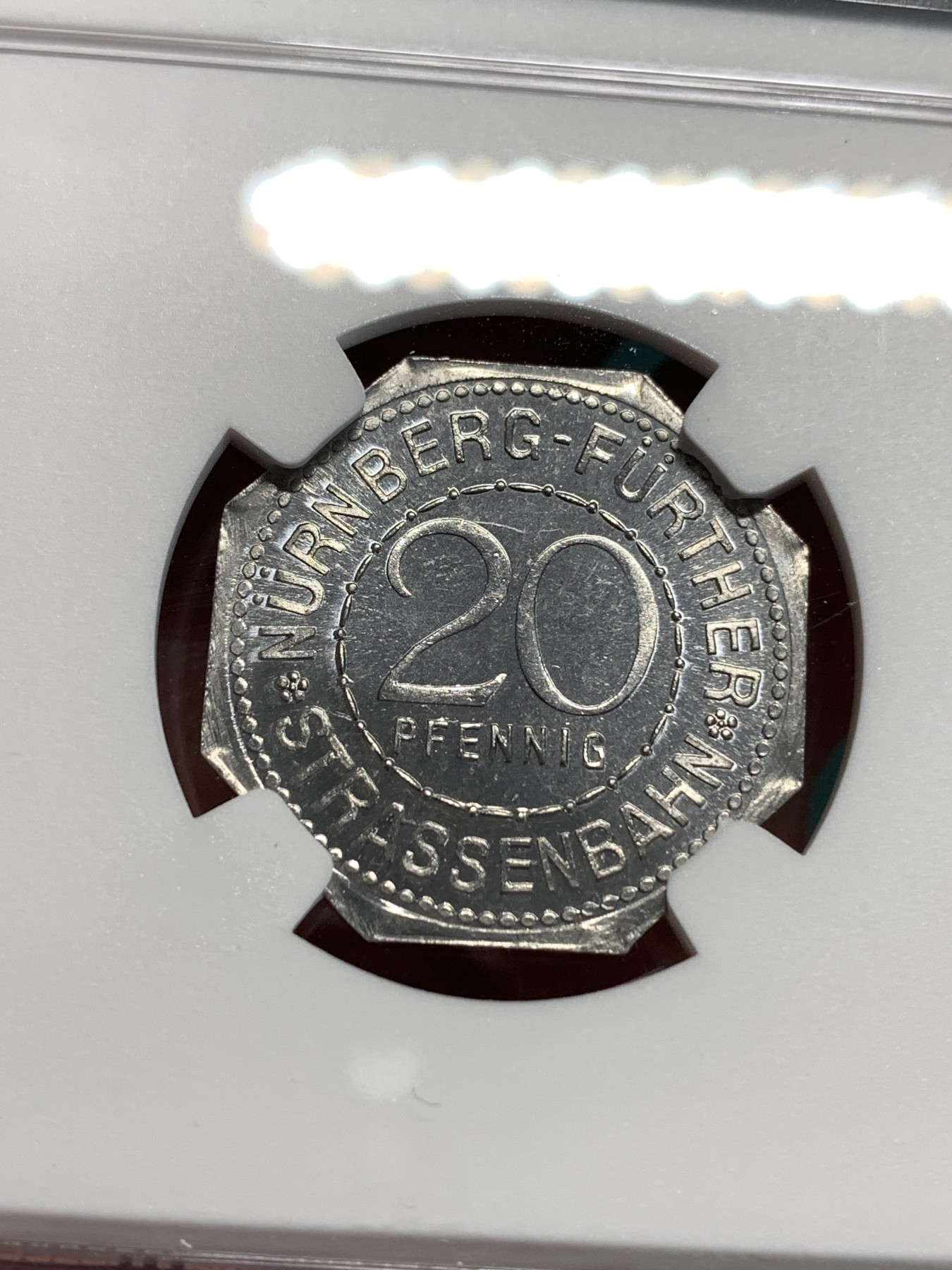 《竞宝斋》第186场-周日，周一 2场 (全场包邮) NGC MS63 德国1920纽伦堡20P紧急状态币 高分 人像好