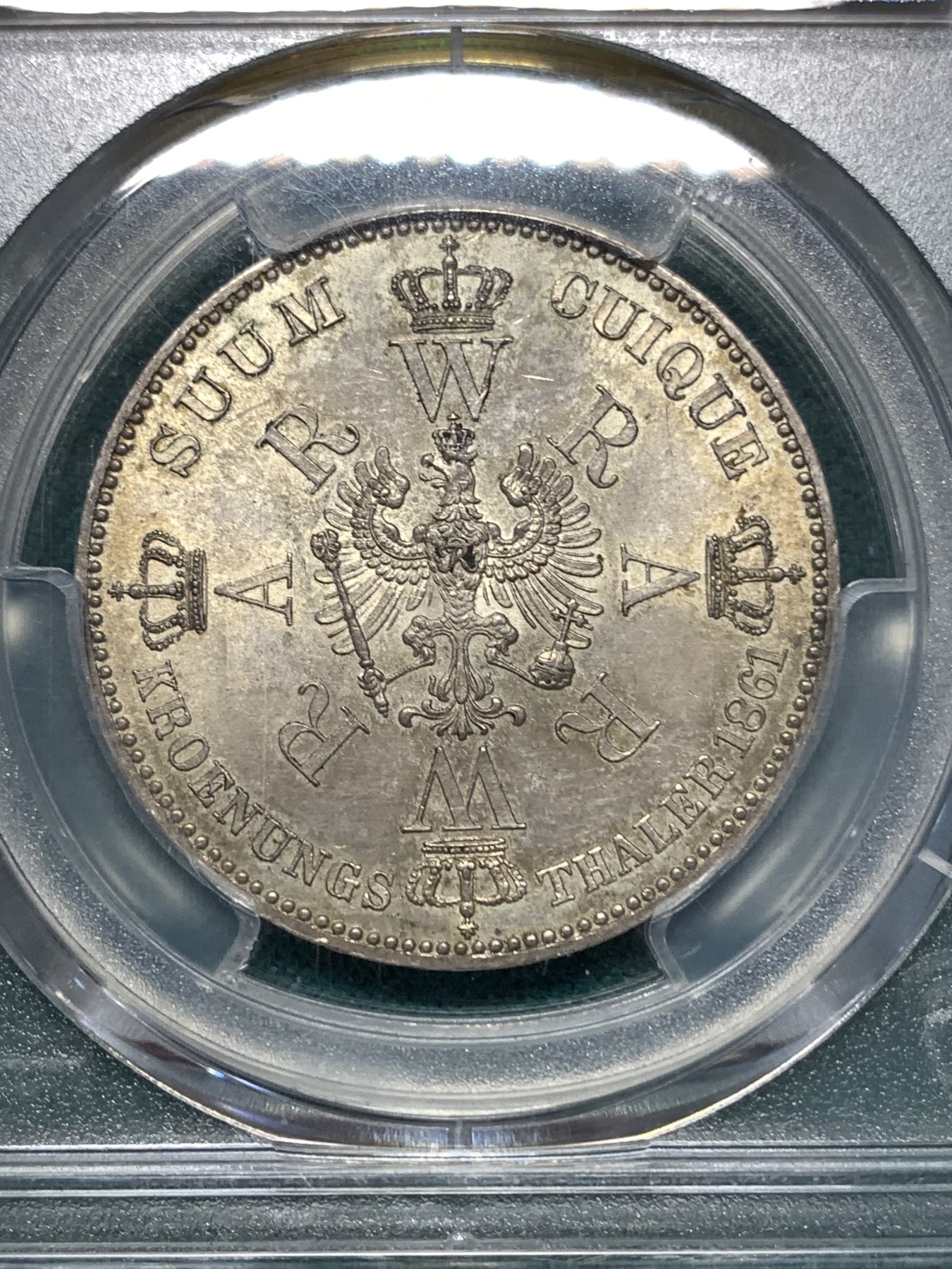 《竞宝斋》第186场-周日，周一 2场 (全场包邮) PCGS MS63 1861年德国毛衣泰勒 原味 原光 状态币 光度状态一流