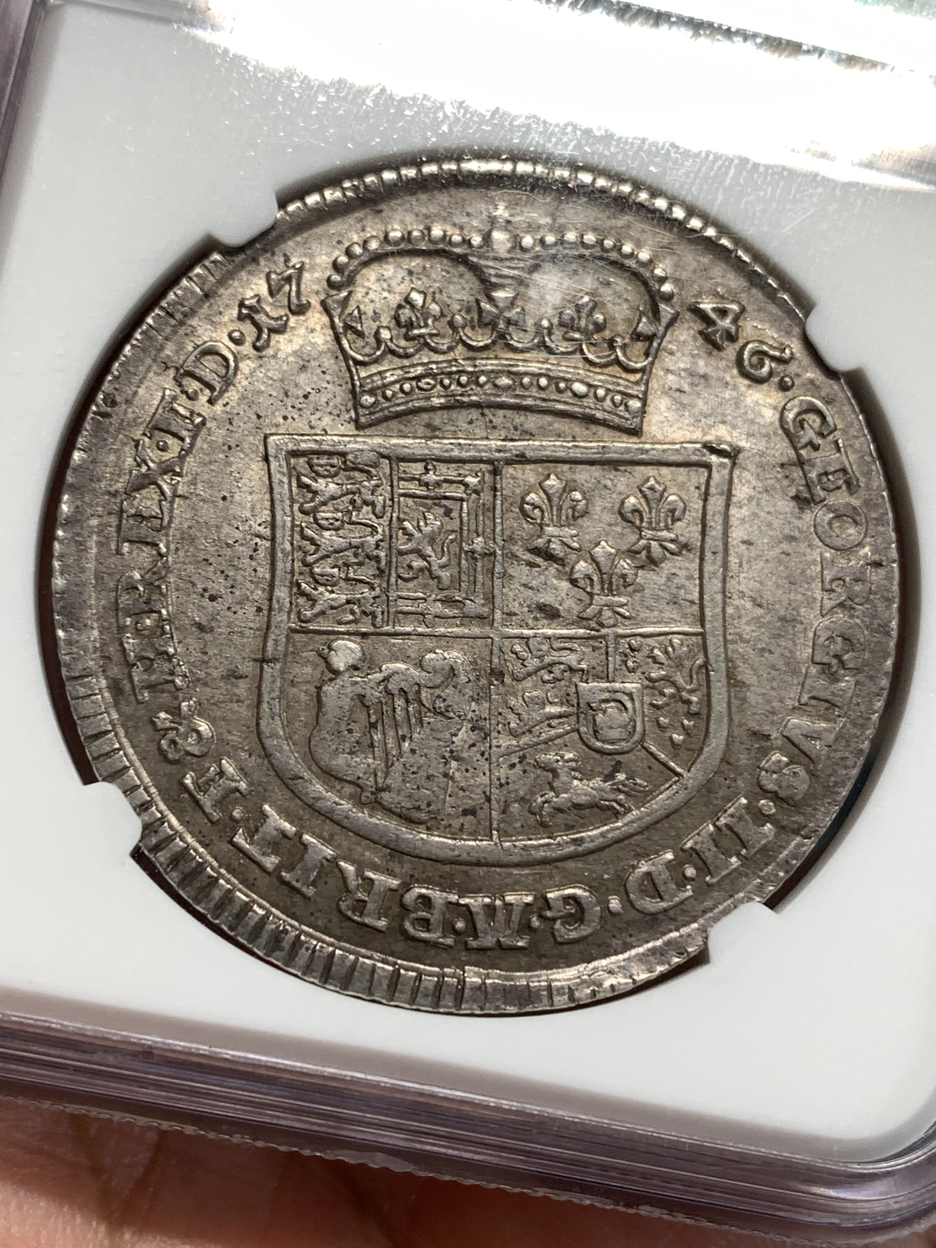 《竞宝斋》第186场-周日，周一 2场 (全场包邮) NGC AU58 德国 1746 布伦瑞克 泰勒大银币 打制包浆都很不错