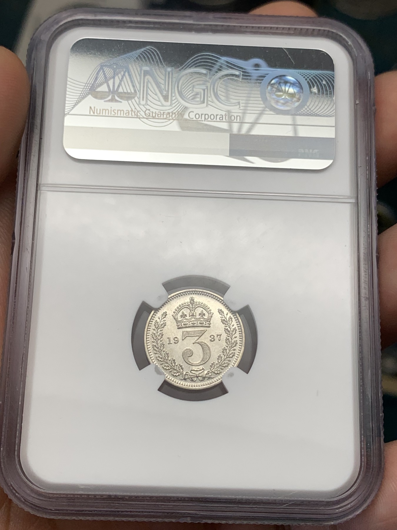 《竞宝斋》第186场-周日，周一 2场 (全场包邮) NGC PF66 英国1937年乔治六世精制濯足银币一套 高等级分数