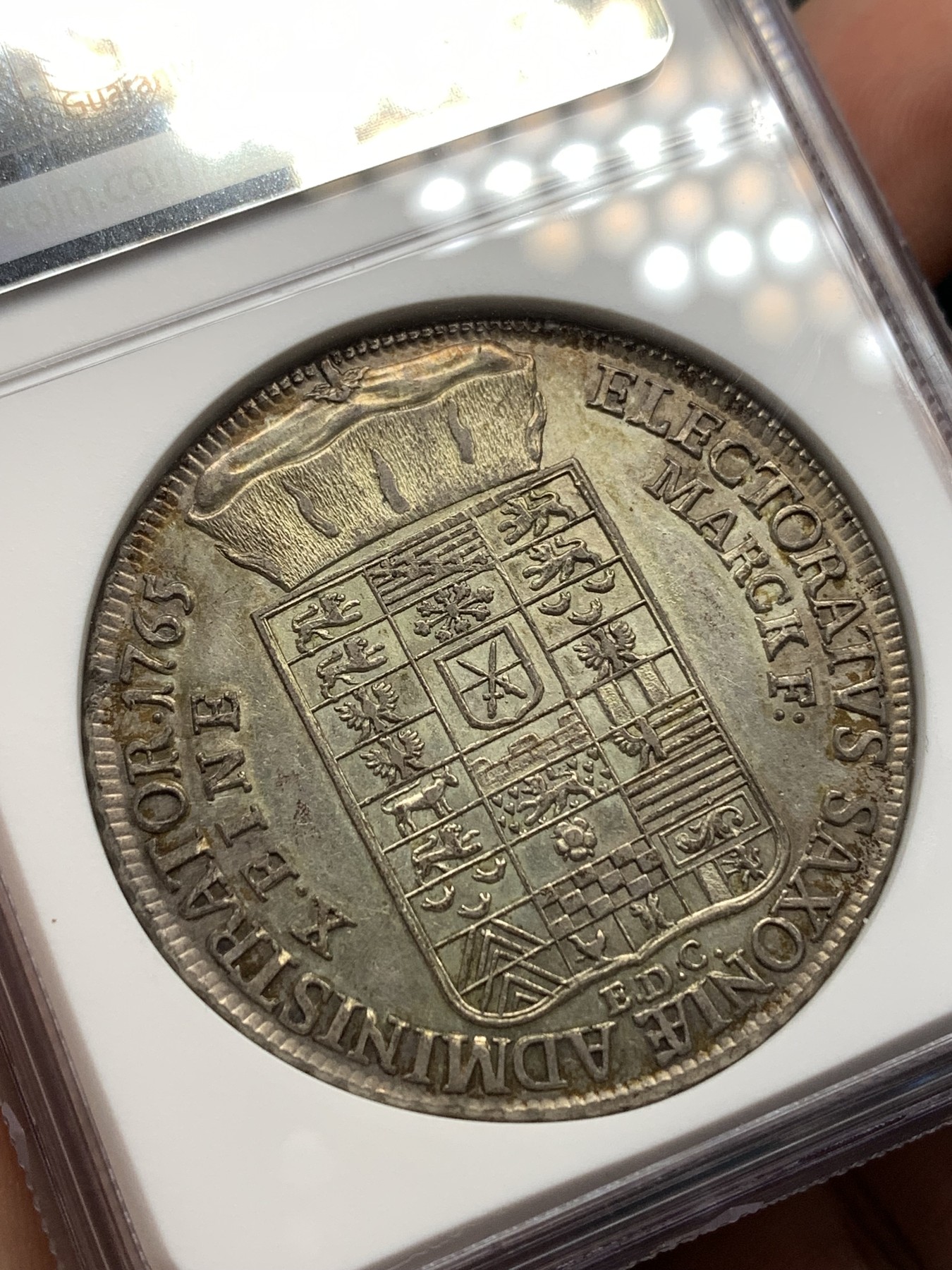 《竞宝斋》第186场-周日，周一 2场 (全场包邮) NGC AU55 德国 萨克森选帝侯国 1765年 弗朗西斯·泽维尔 泰勒银币 在位仅5年 少见品种 原味包浆打制好可藏