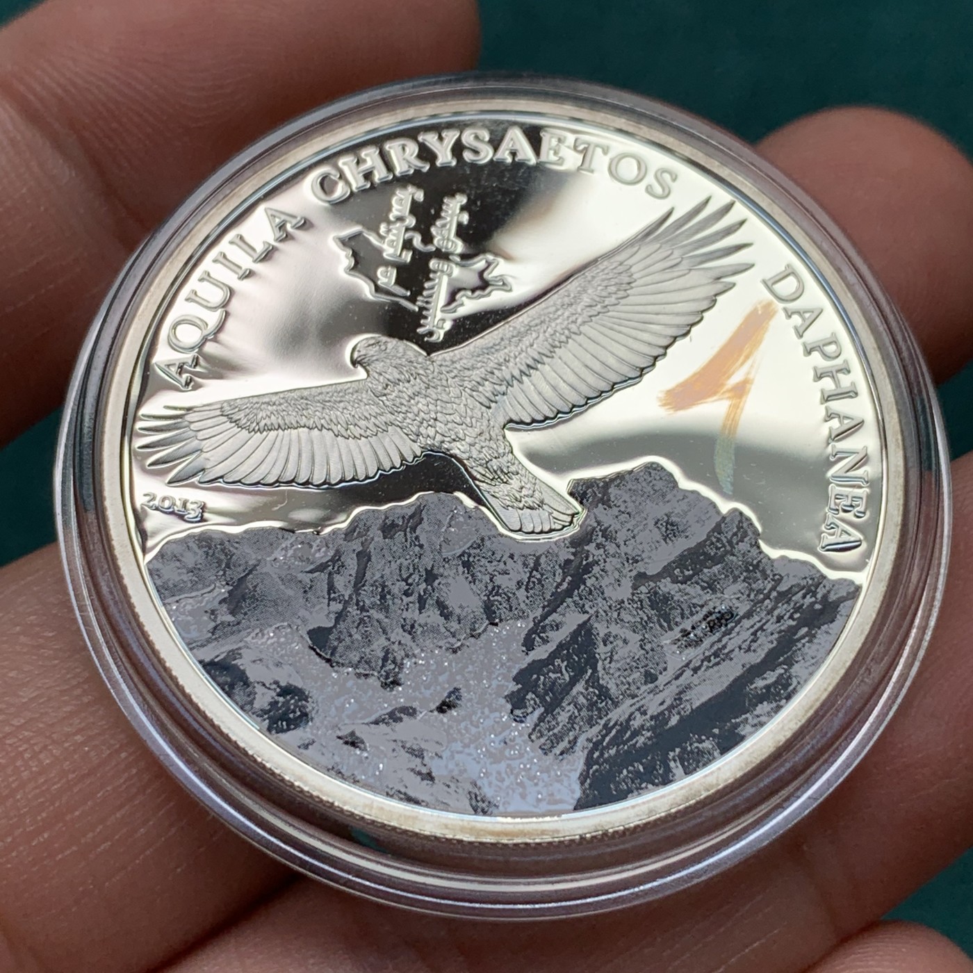 《竞宝斋》第186场-周日，周一 2场 (全场包邮) 蒙古 2013年 雄鹰 500图格里克 彩色银币 25克 925银