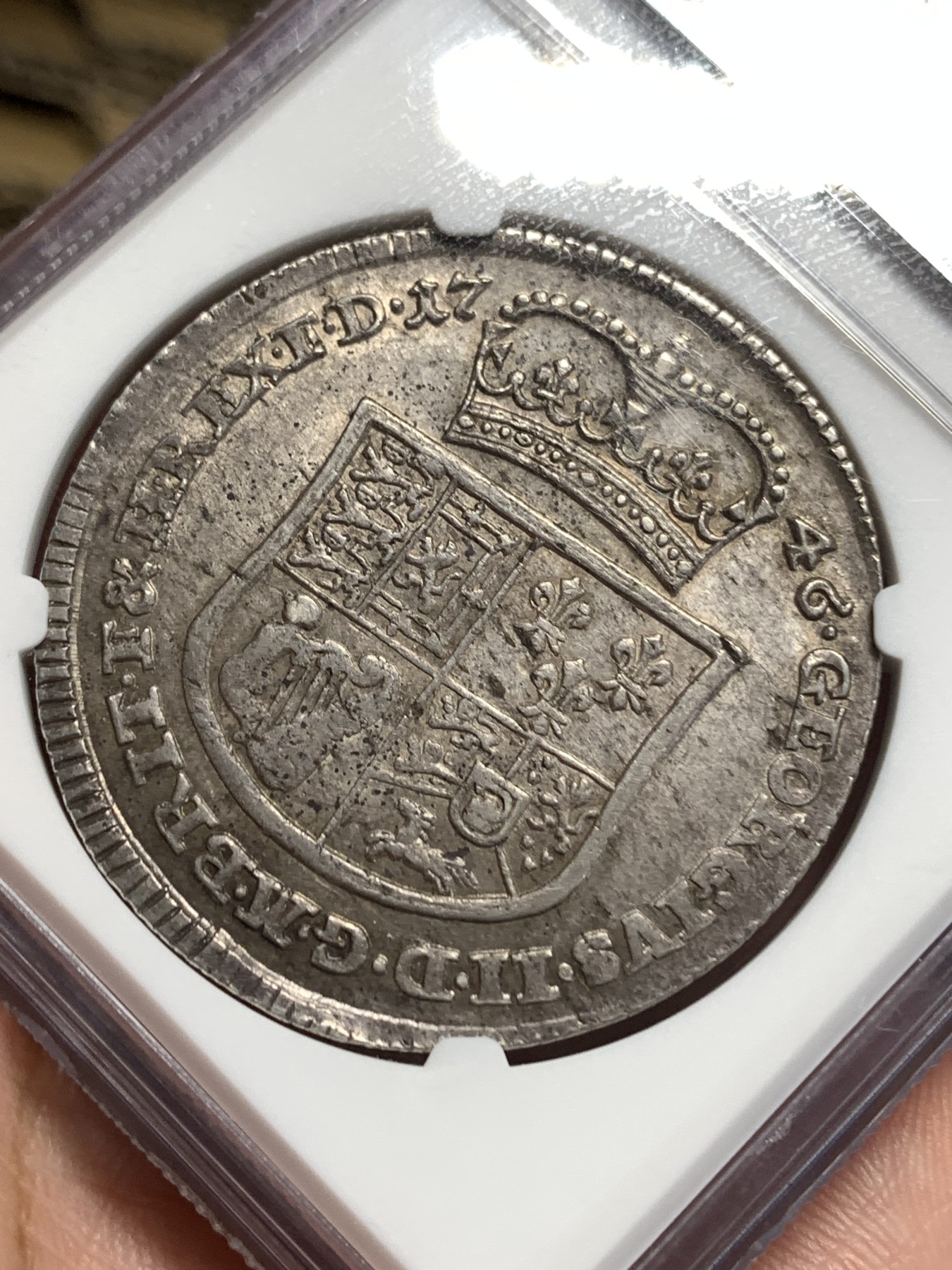 《竞宝斋》第186场-周日，周一 2场 (全场包邮) NGC AU58 德国 1746 布伦瑞克 泰勒大银币 打制包浆都很不错