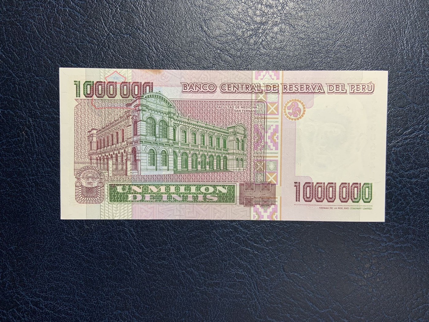 收藏联盟Quantum Auction 第278期拍卖  秘鲁1990年100000印蒂 品相UNC- 次高面值