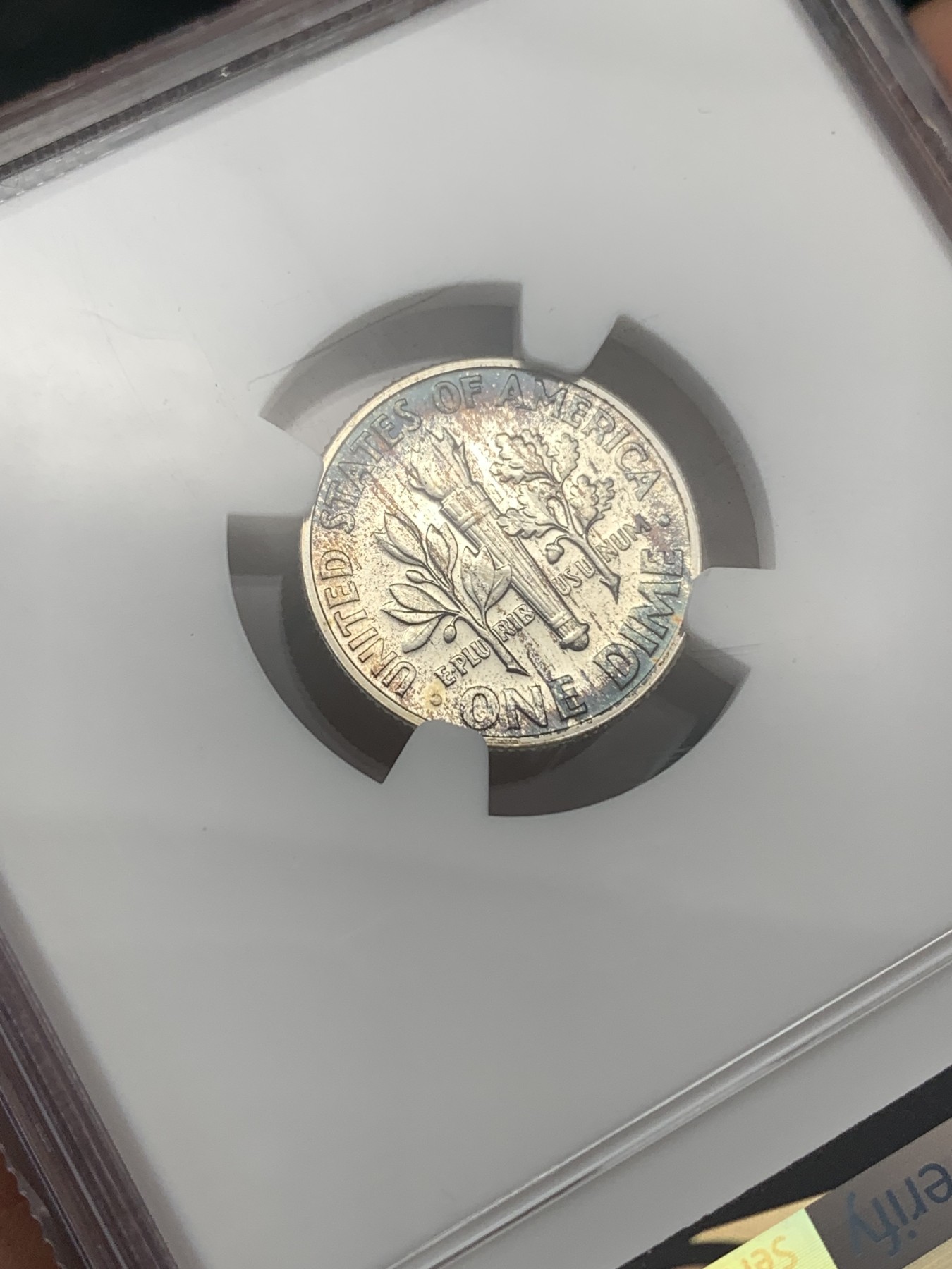 《竞宝斋》第186场-周日，周一 2场 (全场包邮) NGC-PF66 1962年美国罗斯福10分银币，少见早期精制版本,66分高分