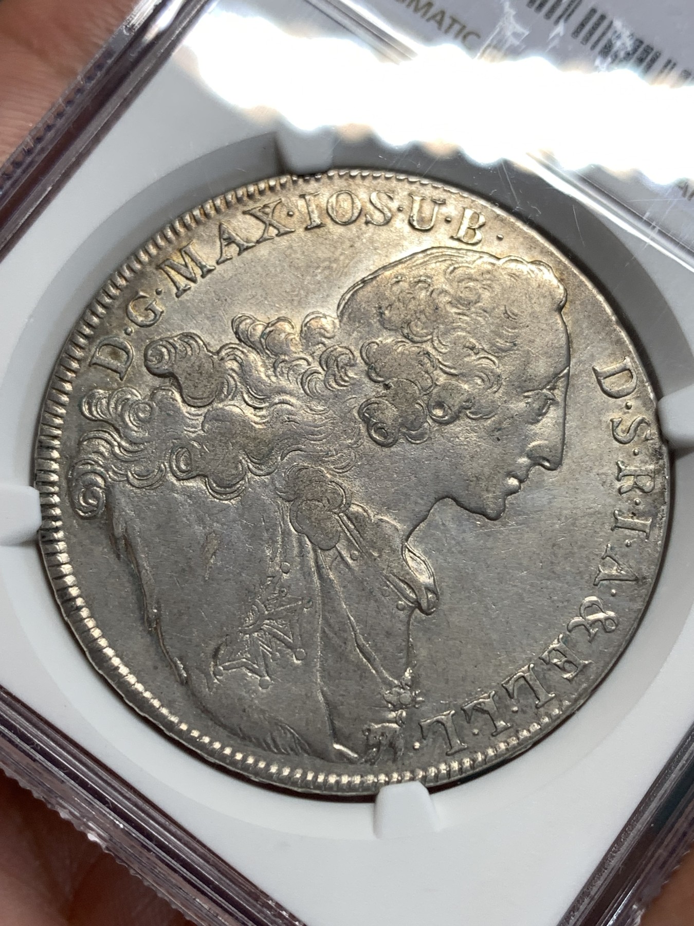 《竞宝斋》第186场-周日，周一 2场 (全场包邮) NGC-XF45 德国 1764 巴伐利亚圣母 抱婴 泰勒 大银币