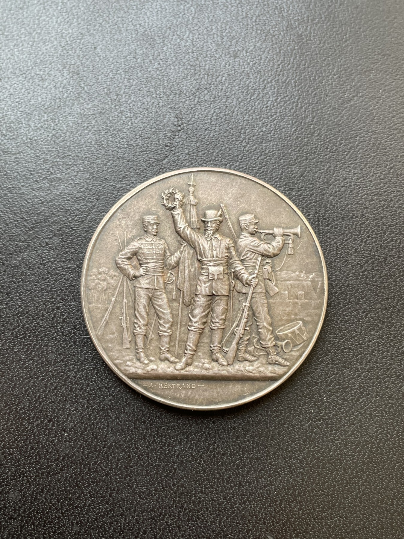 「木头集藏」章牌专场-第28期 A.Bertrand～法国军事射击银奖章 直径：37mm，21g