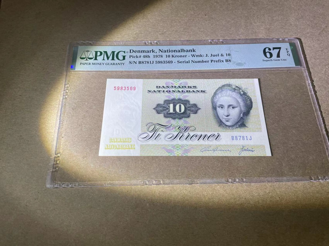 【Blue Auction】✨世界纸币精拍第354期——布克哈特【精】 【p48h】丹麦 1978年10克朗 PMG67EPQ 