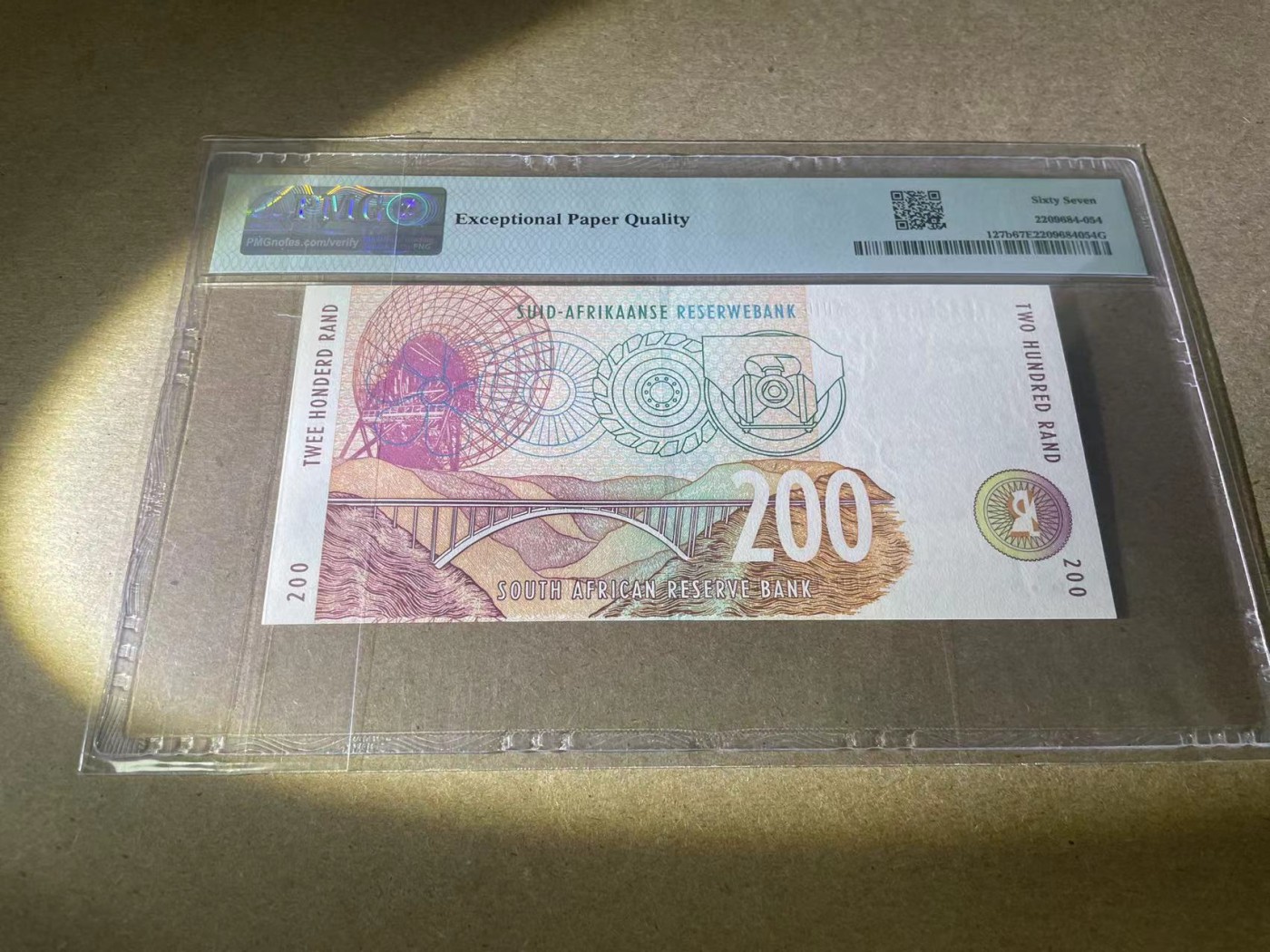 【Blue Auction】✨世界纸币精拍第354期——布克哈特【精】 【AAE首发冠】南非 1999年200兰特 PMG67EPQ 高分豹子 