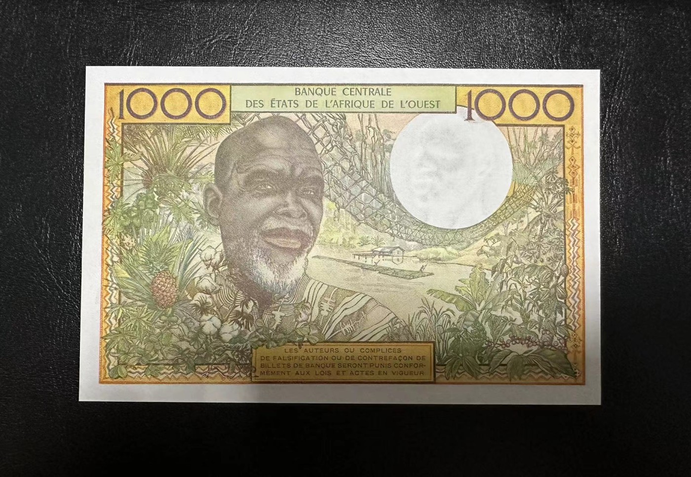 【Blue Auction】✨世界纸币精拍第354期——布克哈特【精】 【无47】法属西非 1959-65年1000法郎 UNC- 荧光斑