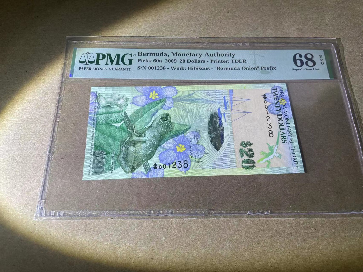 【Blue Auction】✨世界纸币精拍第354期——布克哈特【精】 【洋葱冠 1238小号】百慕大 2009年20元  PMG68EPQ 超高分