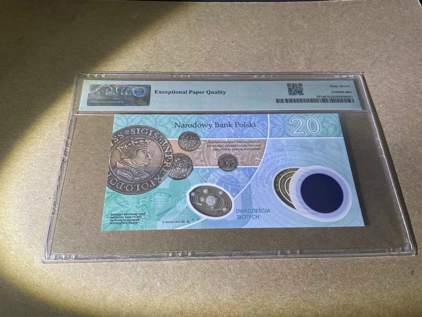 【Blue Auction】✨世界纸币精拍第354期——布克哈特【精】 【无47】波兰 2022年20兹罗提 PMG67EPQ 纪念钞