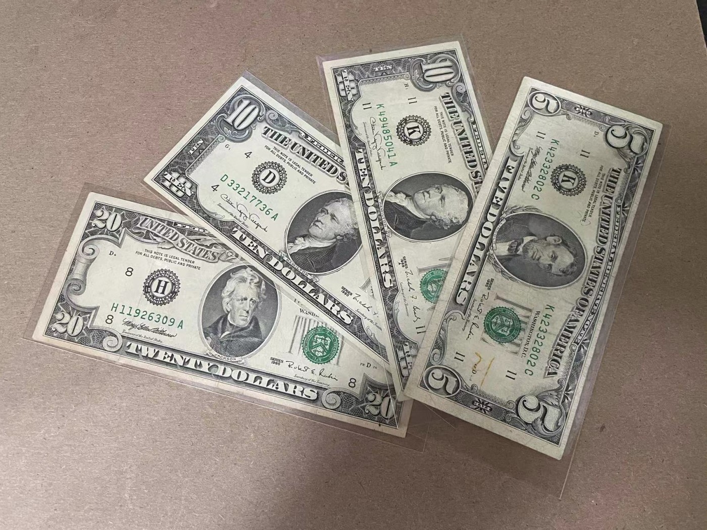 【Blue Auction】✨世界纸币精拍第354期——布克哈特【精】 【一组4张】美国 1988-95年5-20美金一组 品相如图