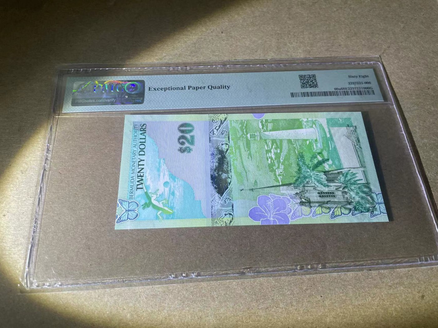 【Blue Auction】✨世界纸币精拍第354期——布克哈特【精】 【洋葱冠 1238小号】百慕大 2009年20元  PMG68EPQ 超高分