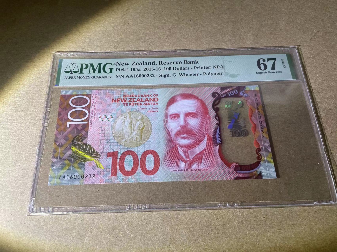 【Blue Auction】✨世界纸币精拍第354期——布克哈特【精】 【AA冠首发232小号 包含获奖钞】新西兰 2015年5-100元 PMG68EPQ-66EPQ 精美