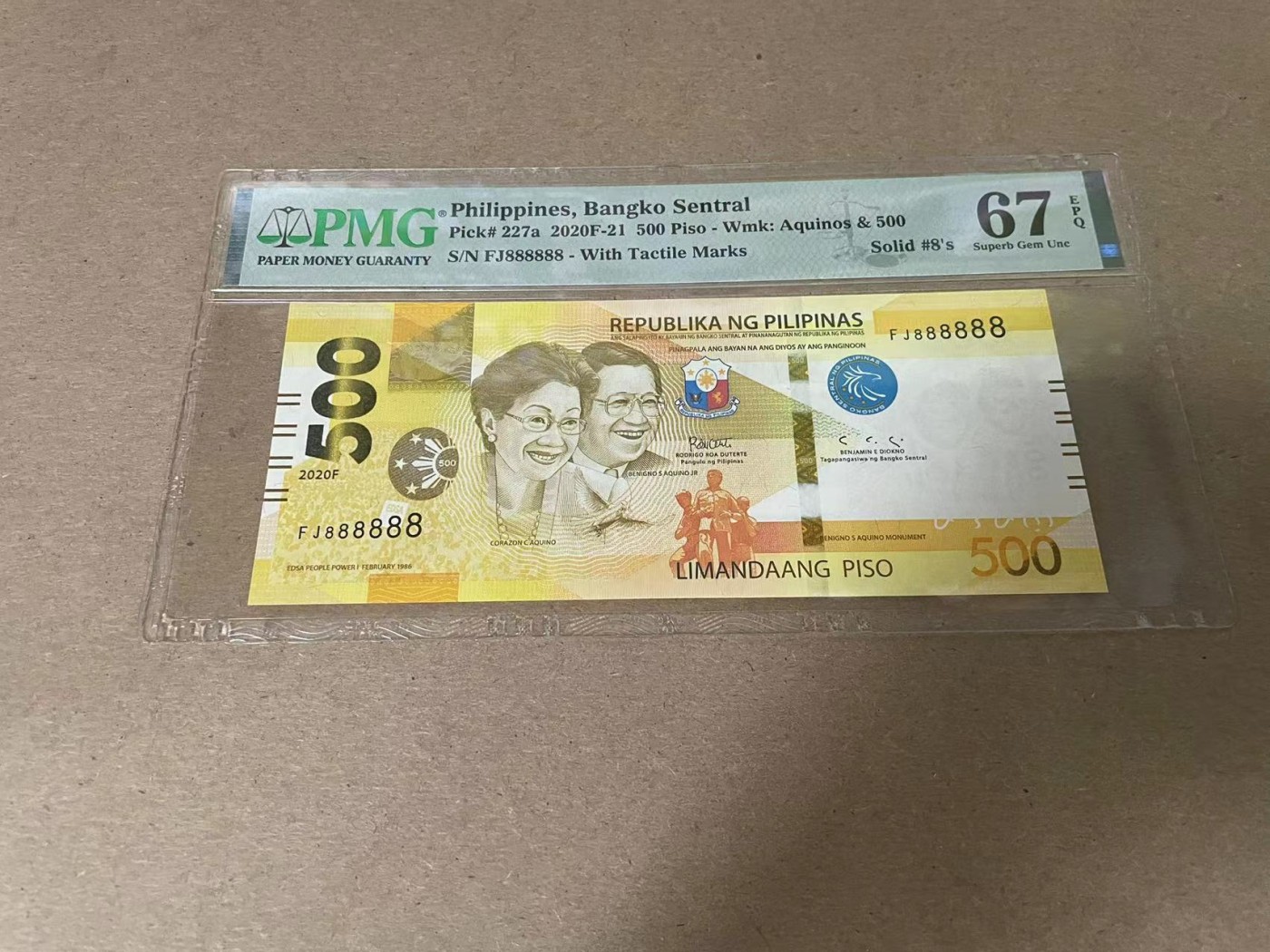 【Blue Auction】✨世界纸币精拍第354期——布克哈特【精】 【全同8】菲律宾2020年500卢比 PMG67EPQ 