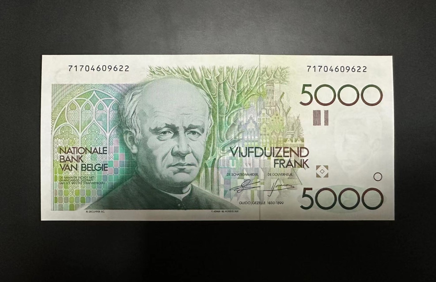 【Blue Auction】✨世界纸币精拍第354期——布克哈特【精】 比利时 1982-92年5000法郎 大蜻蜓 UNC-