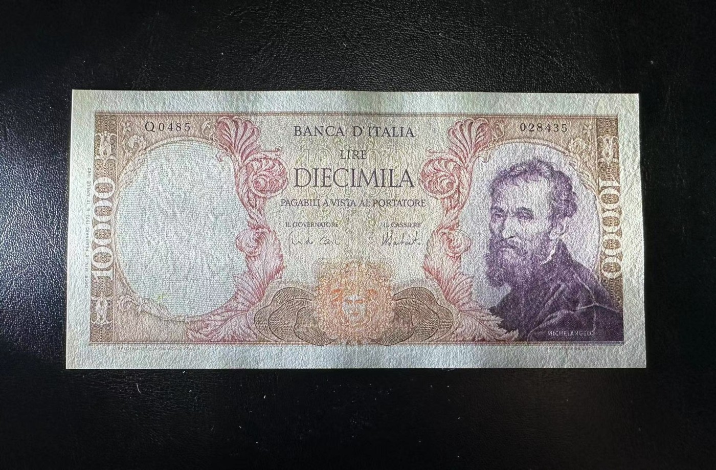【Blue Auction】✨世界纸币精拍第354期——布克哈特【精】 意大利 1973年10000里拉 米开朗基罗 品相如图