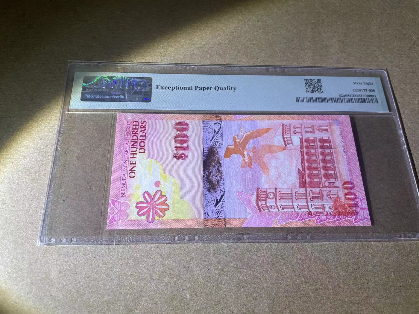 【Blue Auction】✨世界纸币精拍第354期——布克哈特【精】 【洋葱冠 1238小号】百慕大 2009年100元  最高值 PMG68EPQ 超高分
