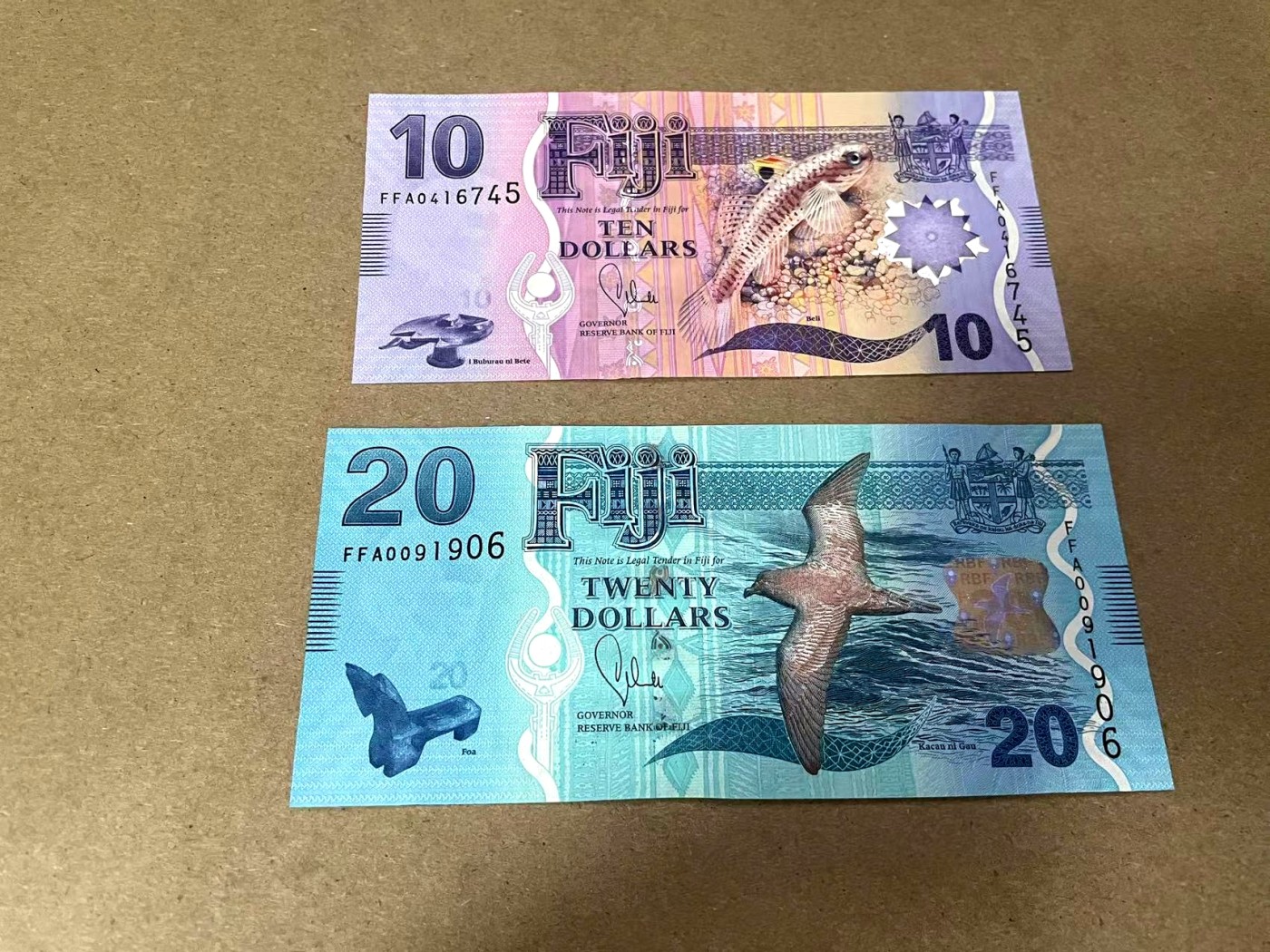 【Blue Auction】✨世界纸币精拍第354期——布克哈特【精】 【一组2张 FFA首发 包含倒置号】斐济 新版10-20元 全新UNC