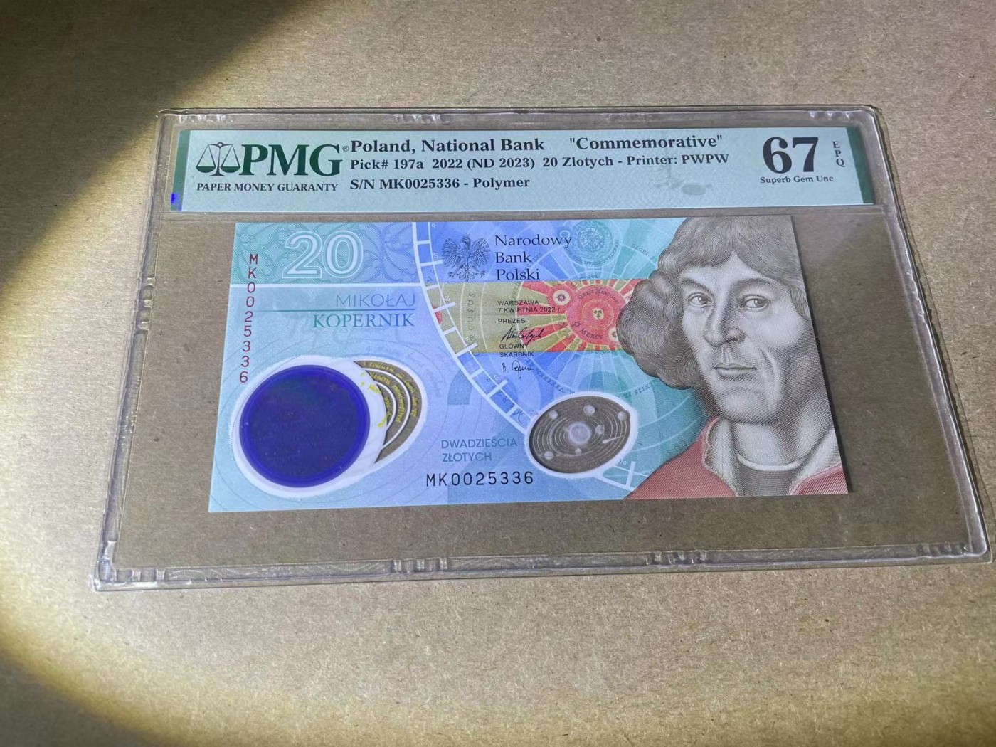 【Blue Auction】✨世界纸币精拍第354期——布克哈特【精】 【无47】波兰 2022年20兹罗提 PMG67EPQ 纪念钞