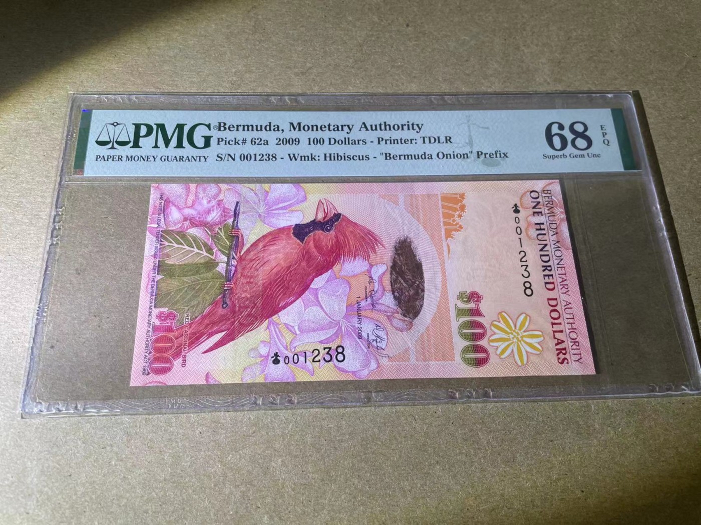 【Blue Auction】✨世界纸币精拍第354期——布克哈特【精】 【洋葱冠 1238小号】百慕大 2009年100元  最高值 PMG68EPQ 超高分