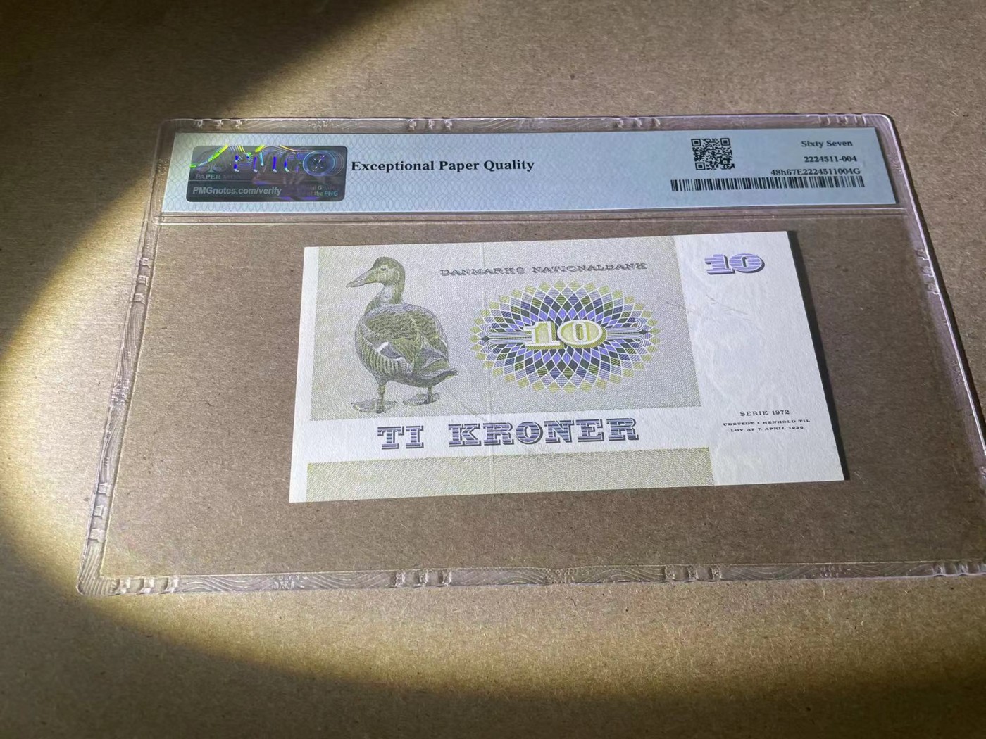 【Blue Auction】✨世界纸币精拍第354期——布克哈特【精】 【p48g 444豹子号】丹麦 1977年10克朗 PMG66EPQ 