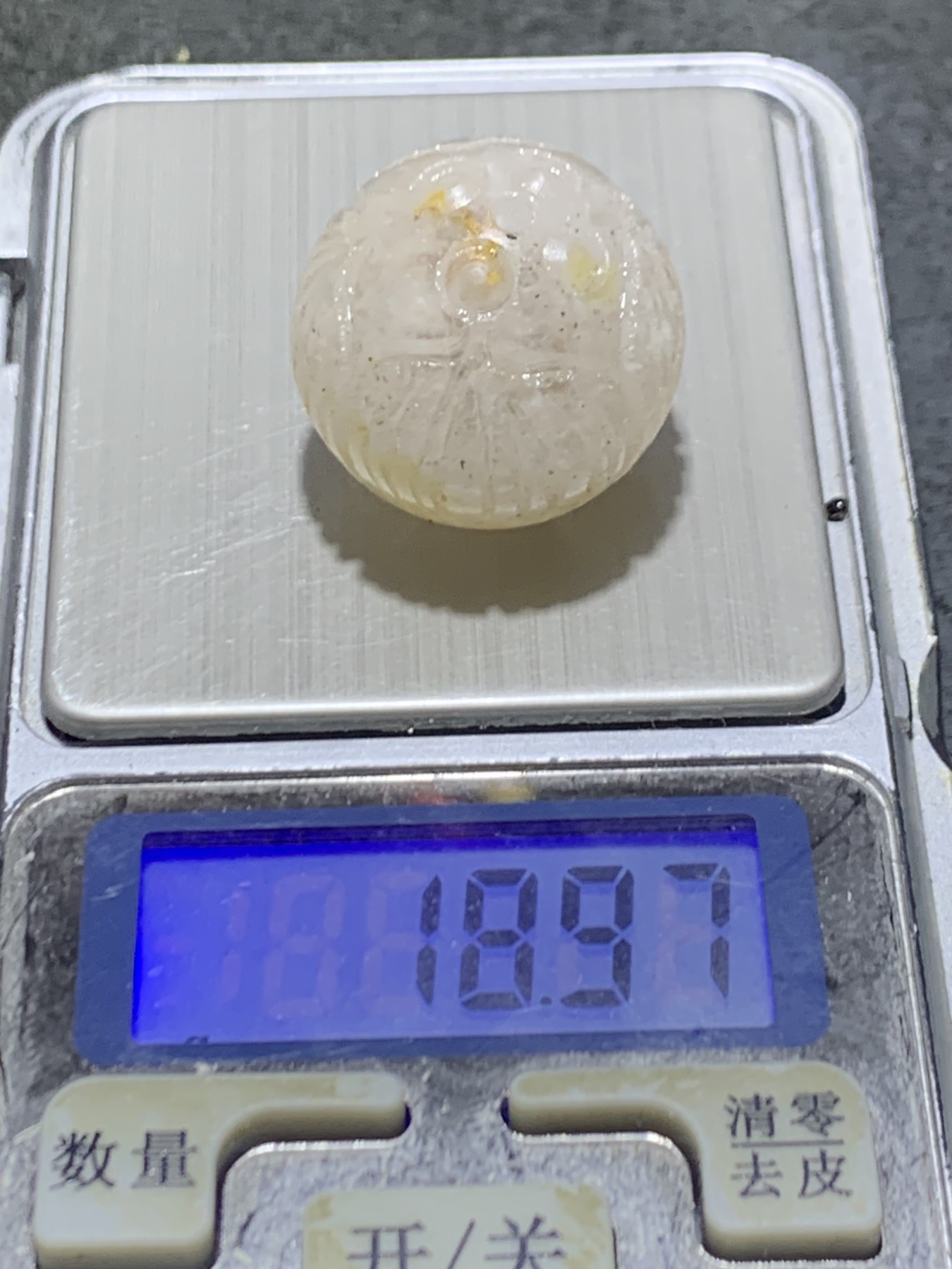 精美满冰飘亚光朱砂点战国红玛瑙手工雕刻莲花珠一个
