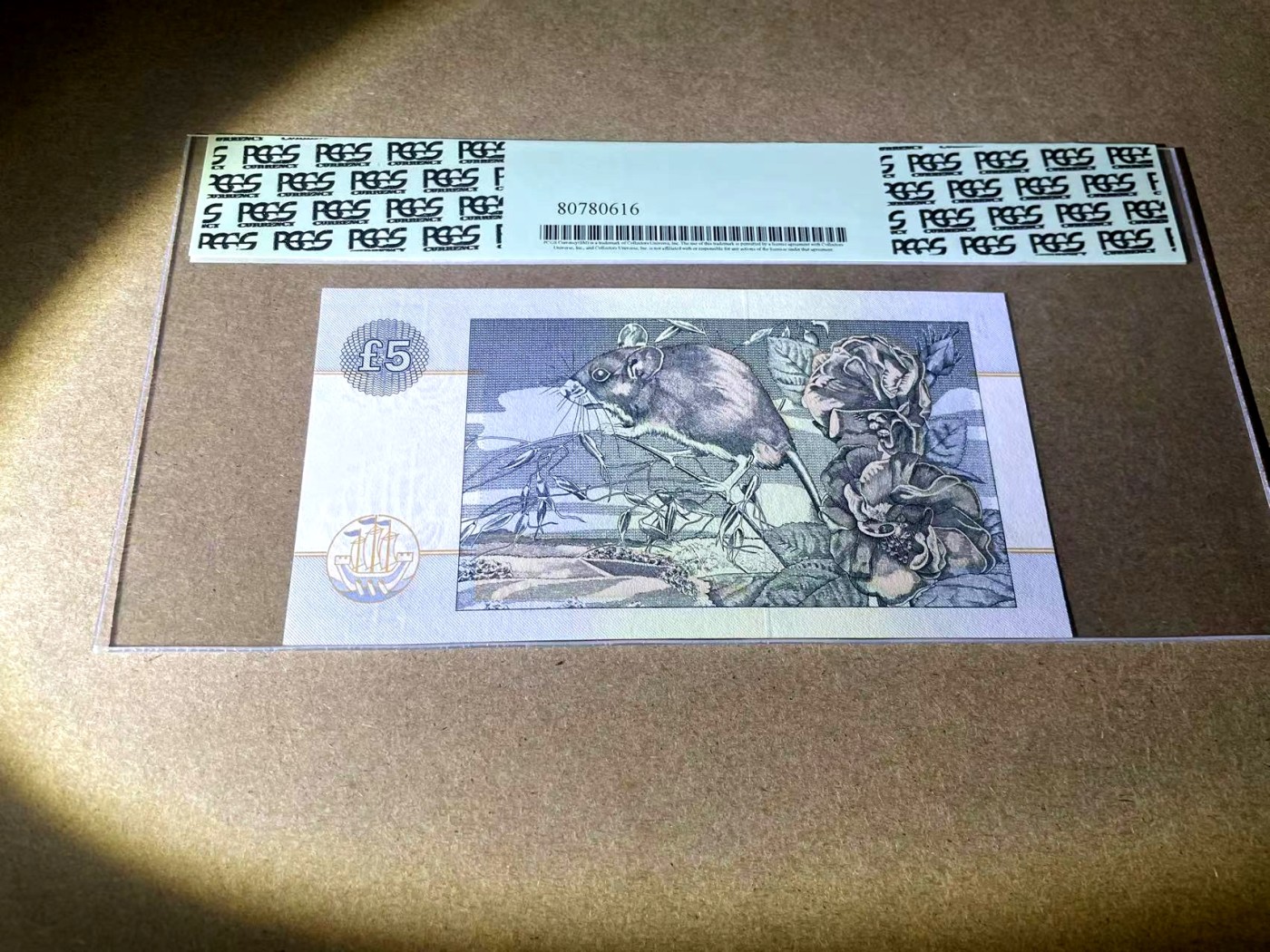 【Blue Auction】✨世界纸币精拍第354期——布克哈特【精】 【世界名家Rickey旧藏 百位小号 诗文特别纪念版 与上一拍不同诗】苏格兰 1996年5镑 PCGS65EPQ 绿标