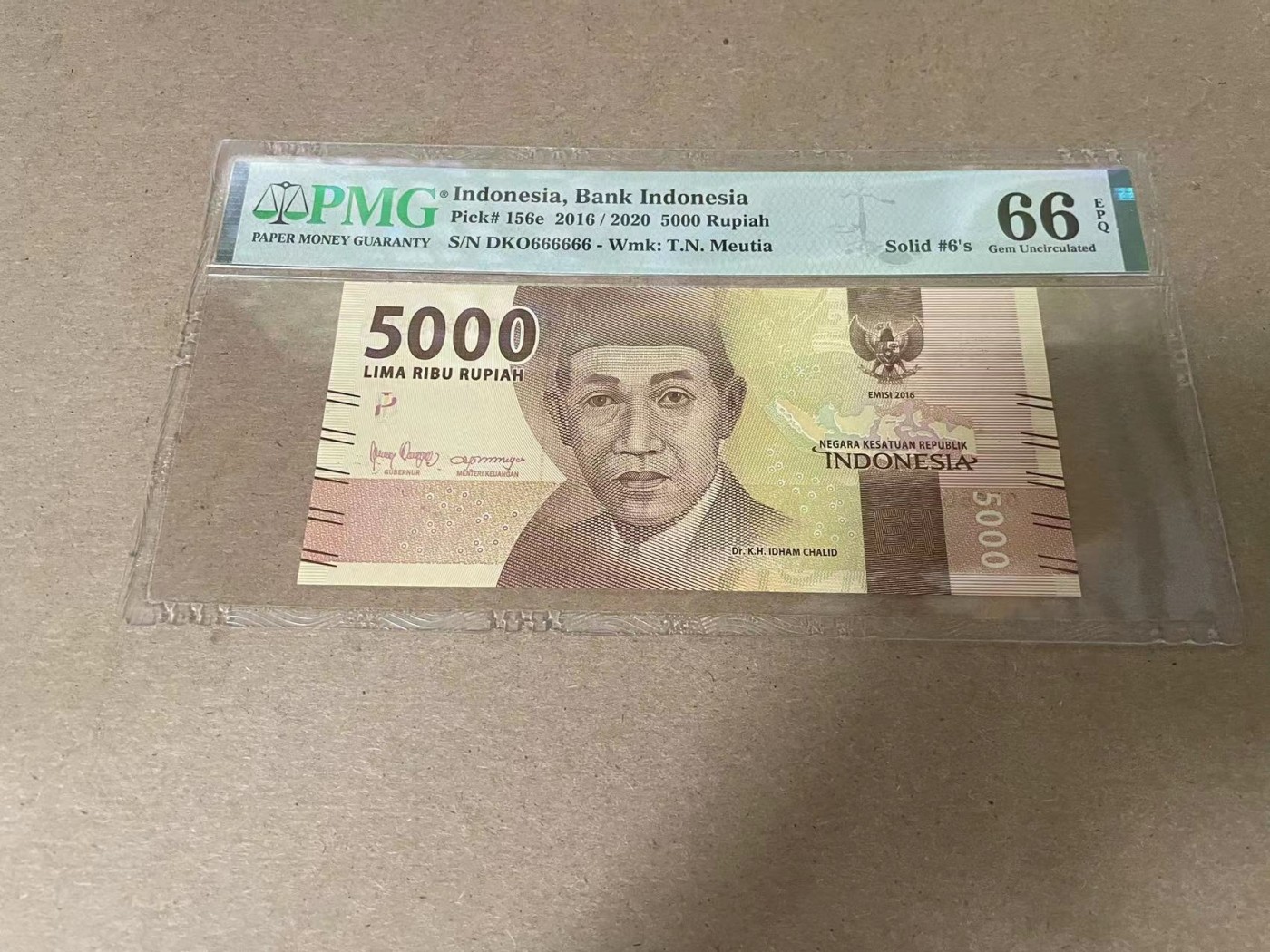【Blue Auction】✨世界纸币精拍第354期——布克哈特【精】 【全同6】印尼 2016年5000卢比 PMG66EPQ 