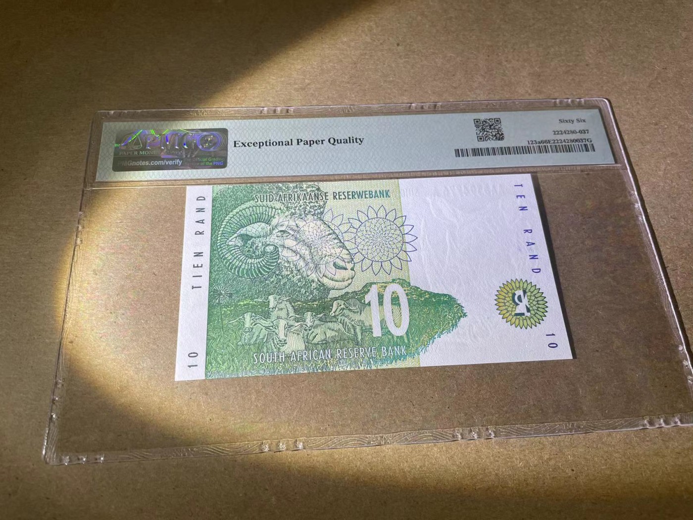 【Blue Auction】✨世界纸币精拍第354期——布克哈特【精】 【初版AAA冠】南非 1993年10兰特 PMG66EPQ  