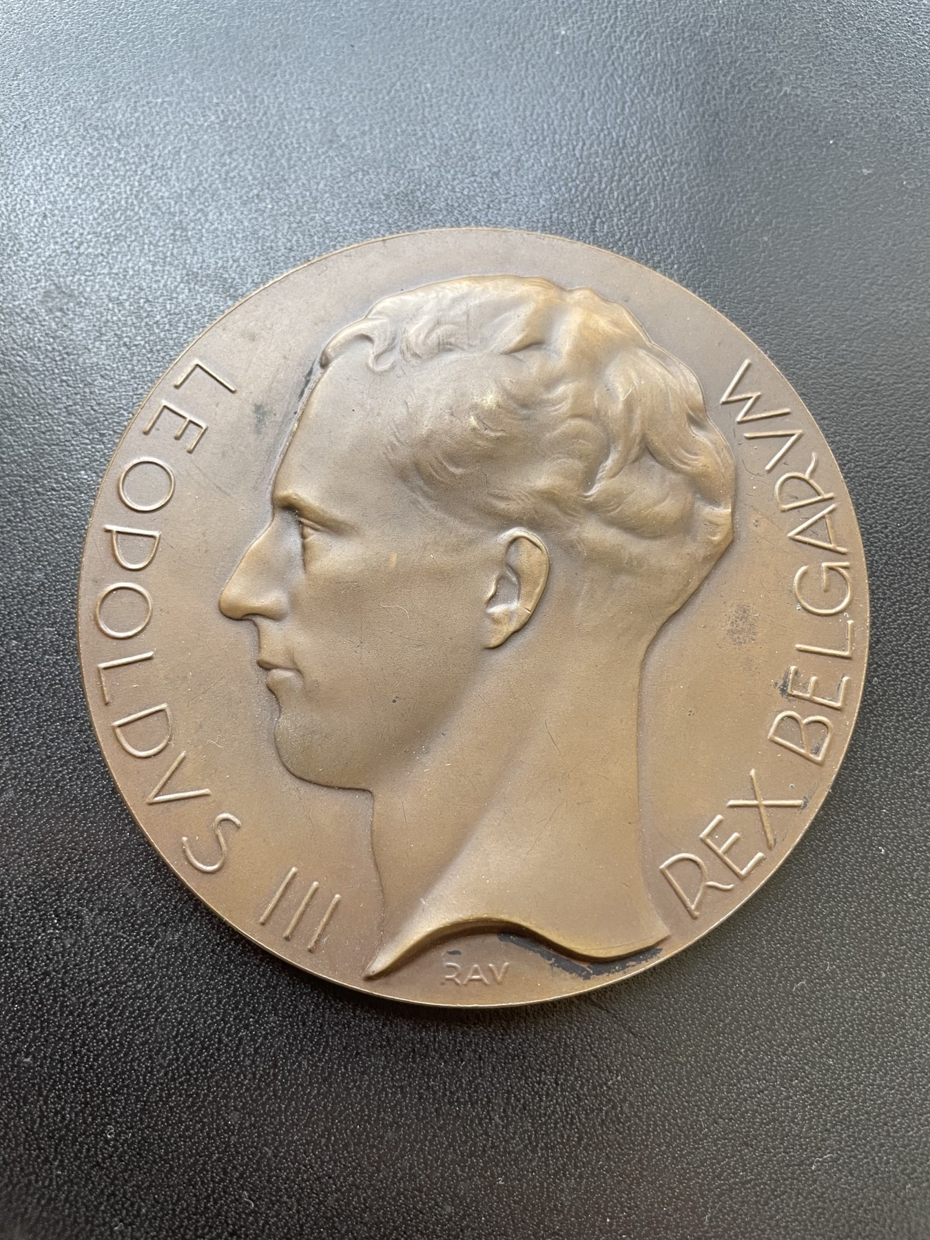 「木头集藏」章牌专场-第28期 比利时国王利奥波德三世大铜章 直径：70mm