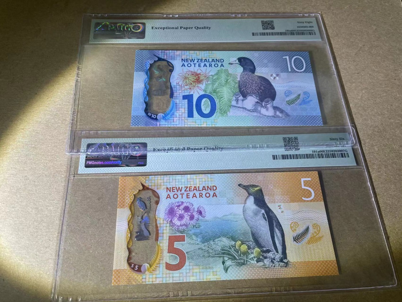 【Blue Auction】✨世界纸币精拍第354期——布克哈特【精】 【AA冠首发232小号 包含获奖钞】新西兰 2015年5-100元 PMG68EPQ-66EPQ 精美